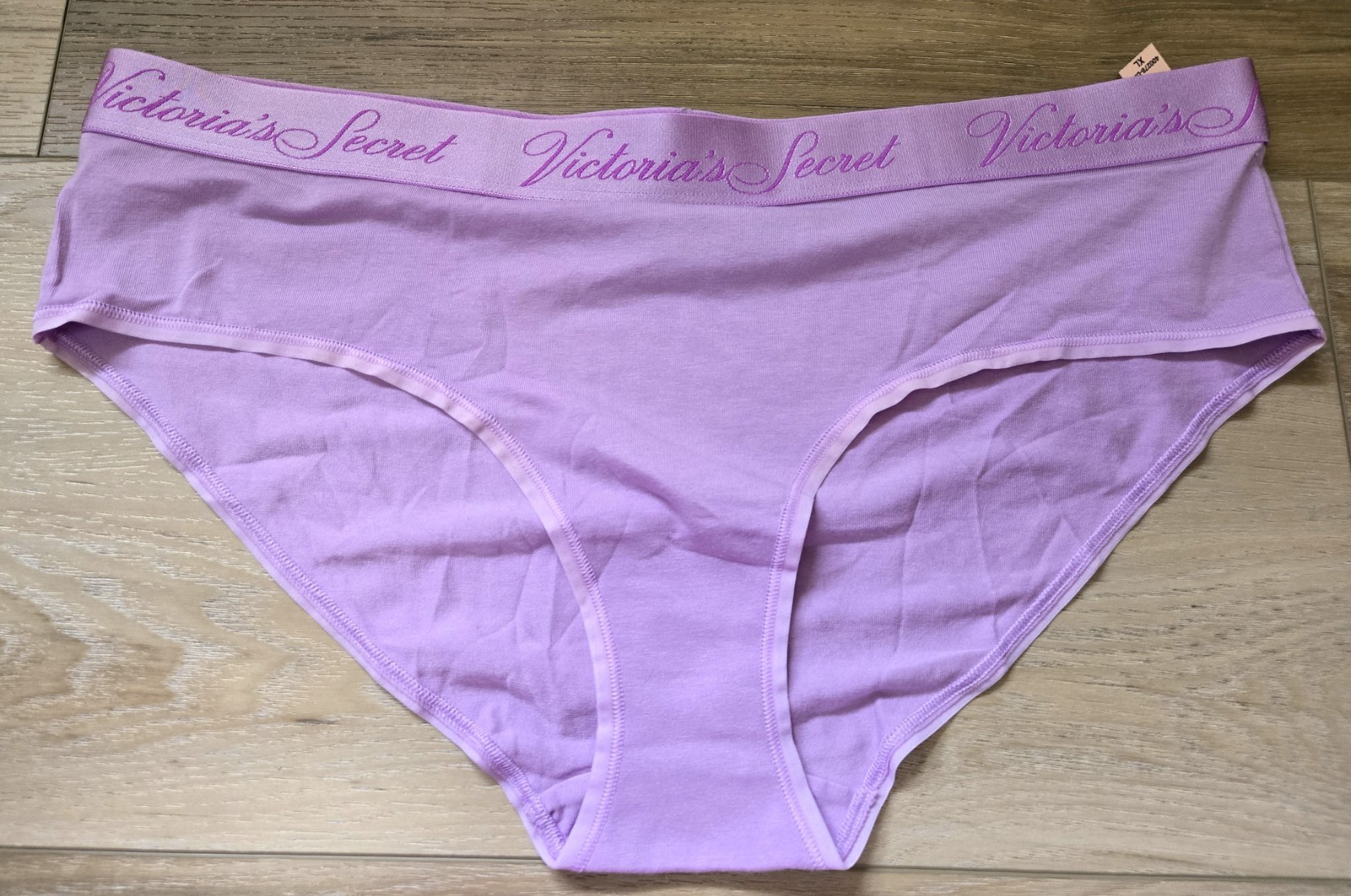 NWT Victoria’s Secret Lavender Signature Waistband Cotton Hiphugger Panties XL