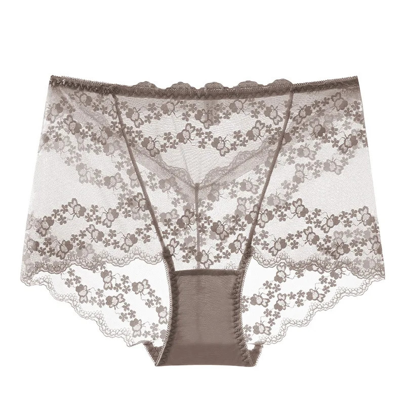 Seamless High Waist Panties Women’s Lace Floral Briefs Breathable Comfort Fit