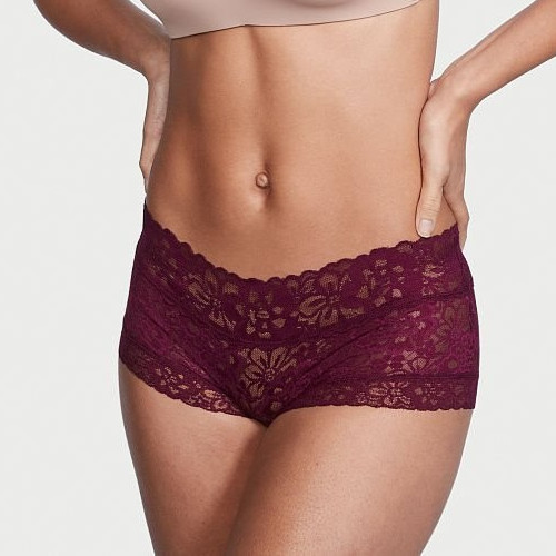 M L Raspberry KIR WIne FLORAL LACE THE LACIE Victorias Secret SHORTIE Pantie