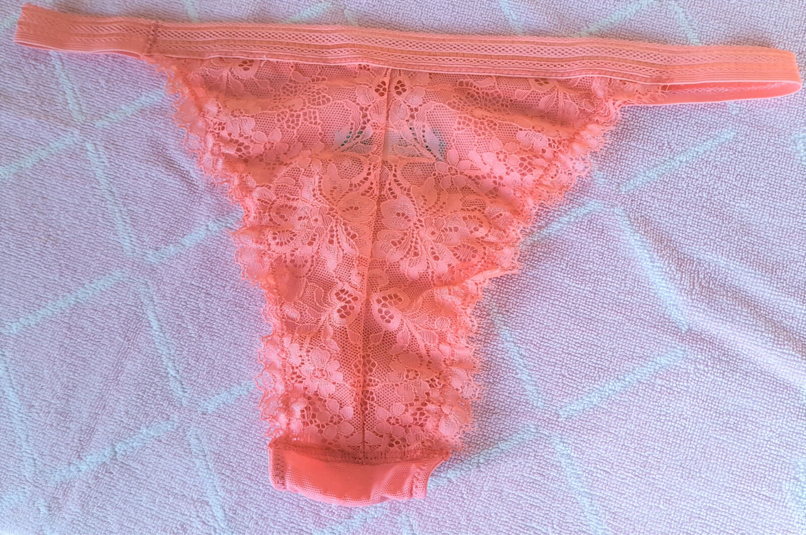 Bubblegum Pink High Leg String Bikini Style Frilly FRIDAY Knickers L 14 US 8