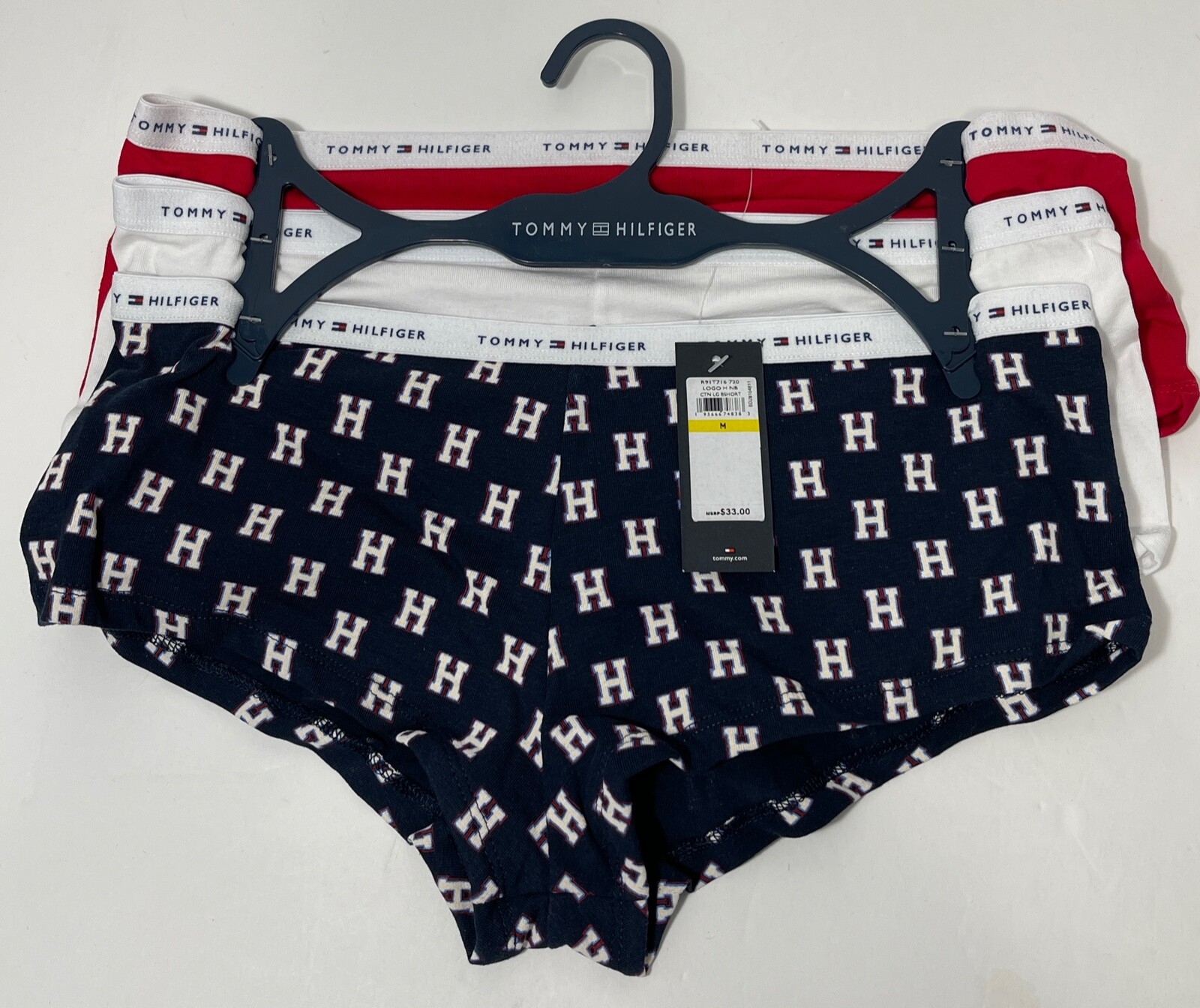 Tommy Hilfiger 3pk Stretch Boy Short Panties Size Medium COTTON NWT