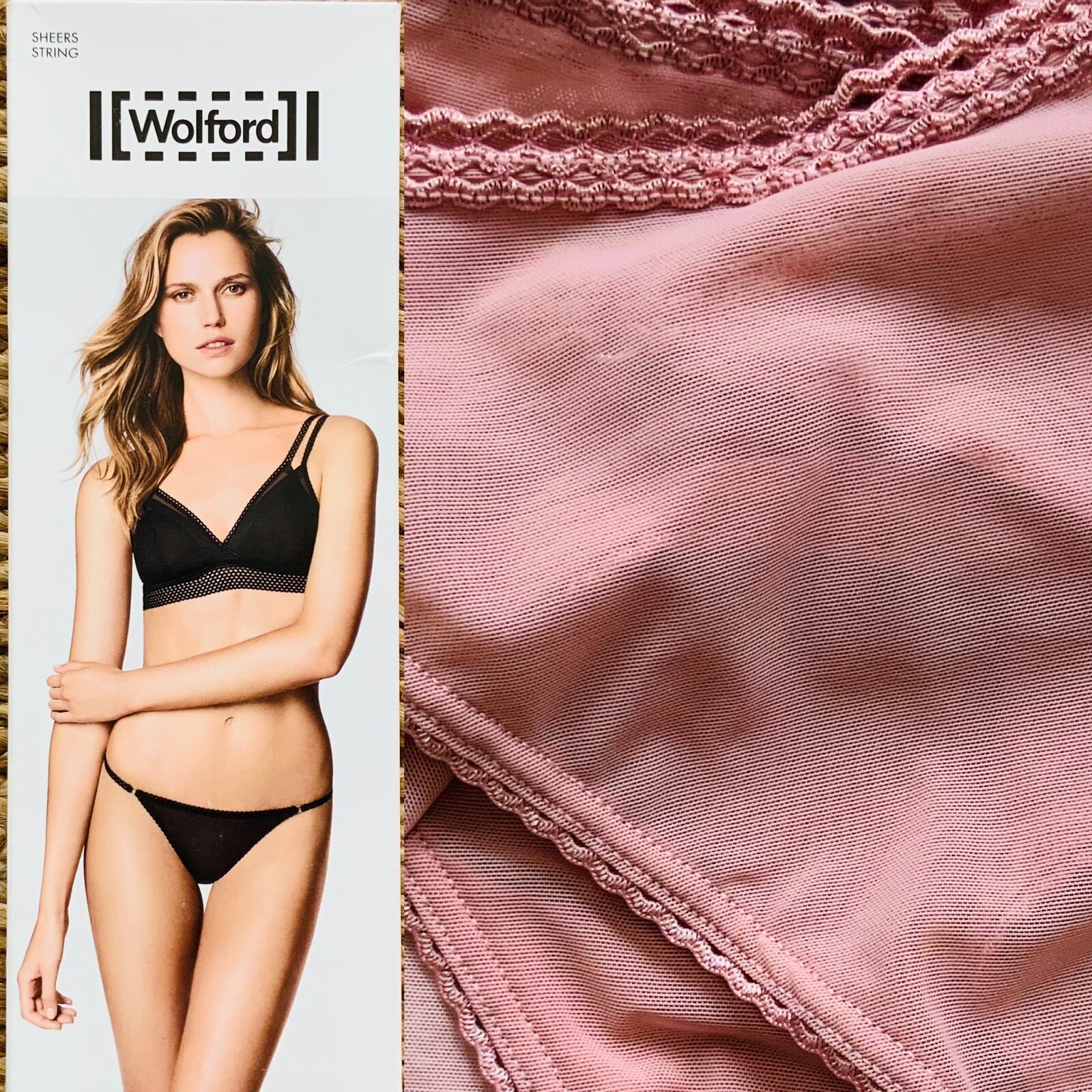Wolford | Sheers String #69755 in Ash Rose 3078 | Size Large ~ Discontinued ~
