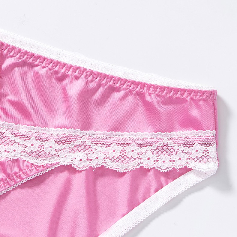 2 Pack Lot Sexy Ladies Womens Satin Panties Underwear Lace Brief Lingerie Bikini