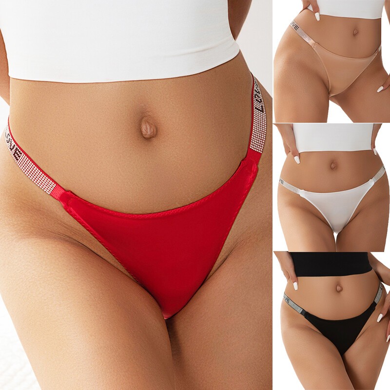 4 Pack Lot Sexy Womens Silky Satin Panties Bikinis High Leg Underwear Lingeries