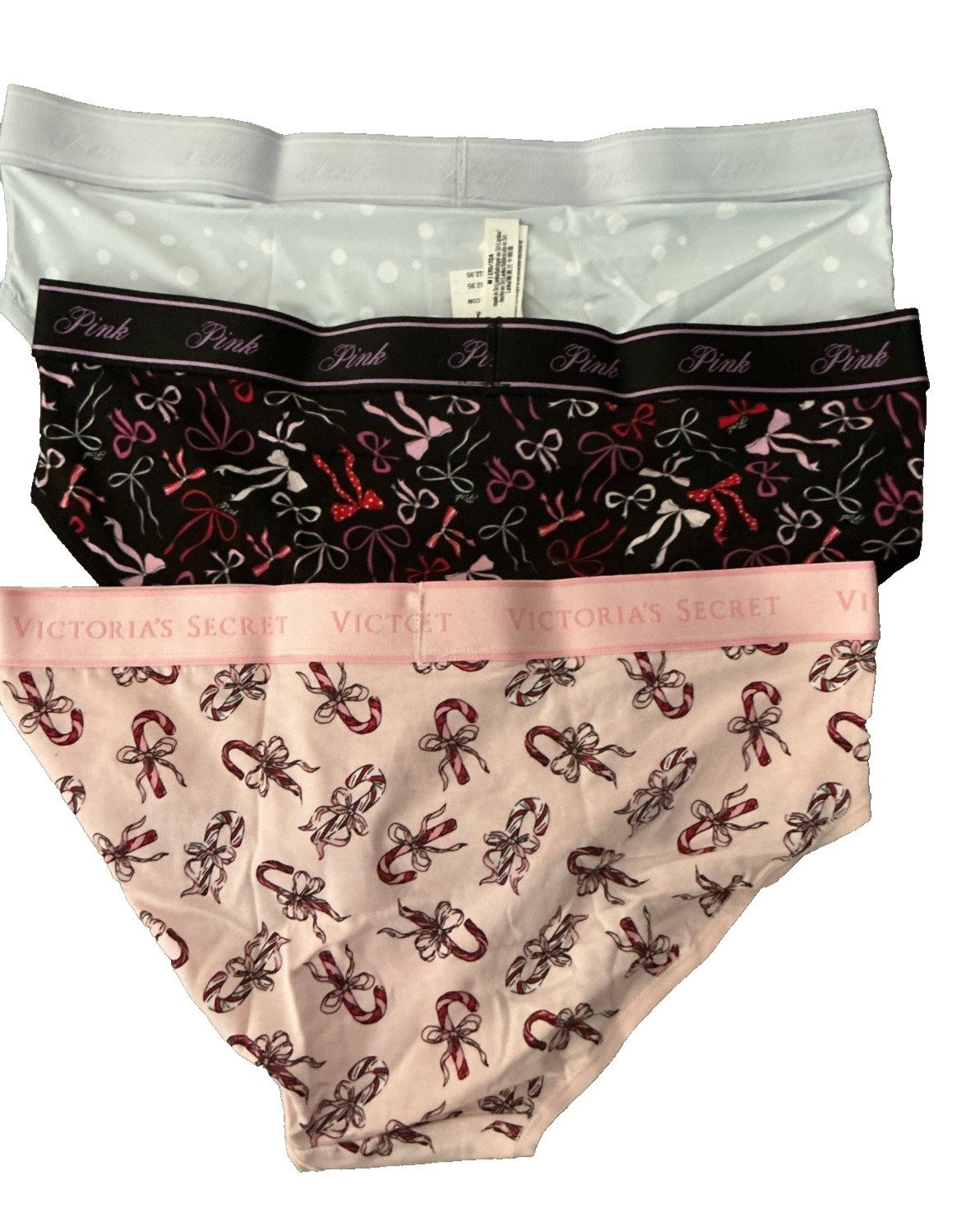 Victoria’s Secret & Pink Multicolor Hiphugger Panties Lot Of 3 Panty M (CD1)
