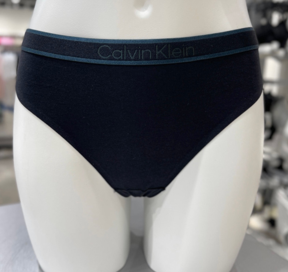 Calvin Klein Tonal Logo Cotton Modal Thong Panty Black QF7954-UB1 S, M