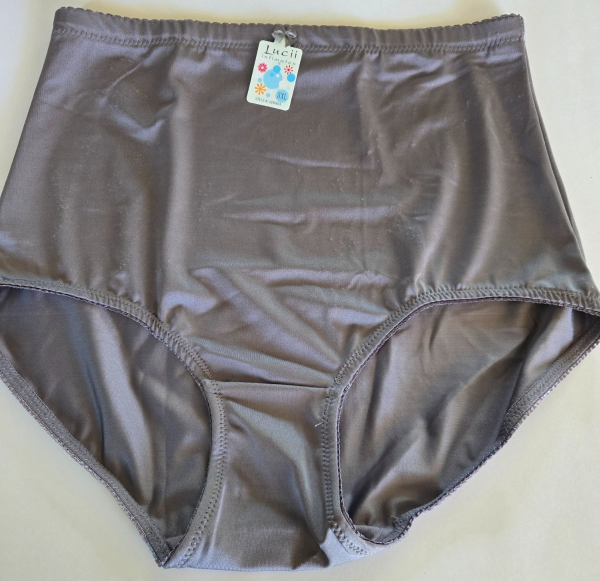 NWT LUCII WOMEN’S BRIEF 4-WAY STRETCH PANTY BRIEF UNDERWEAR GRAY COLOR 2,3,4,5XL