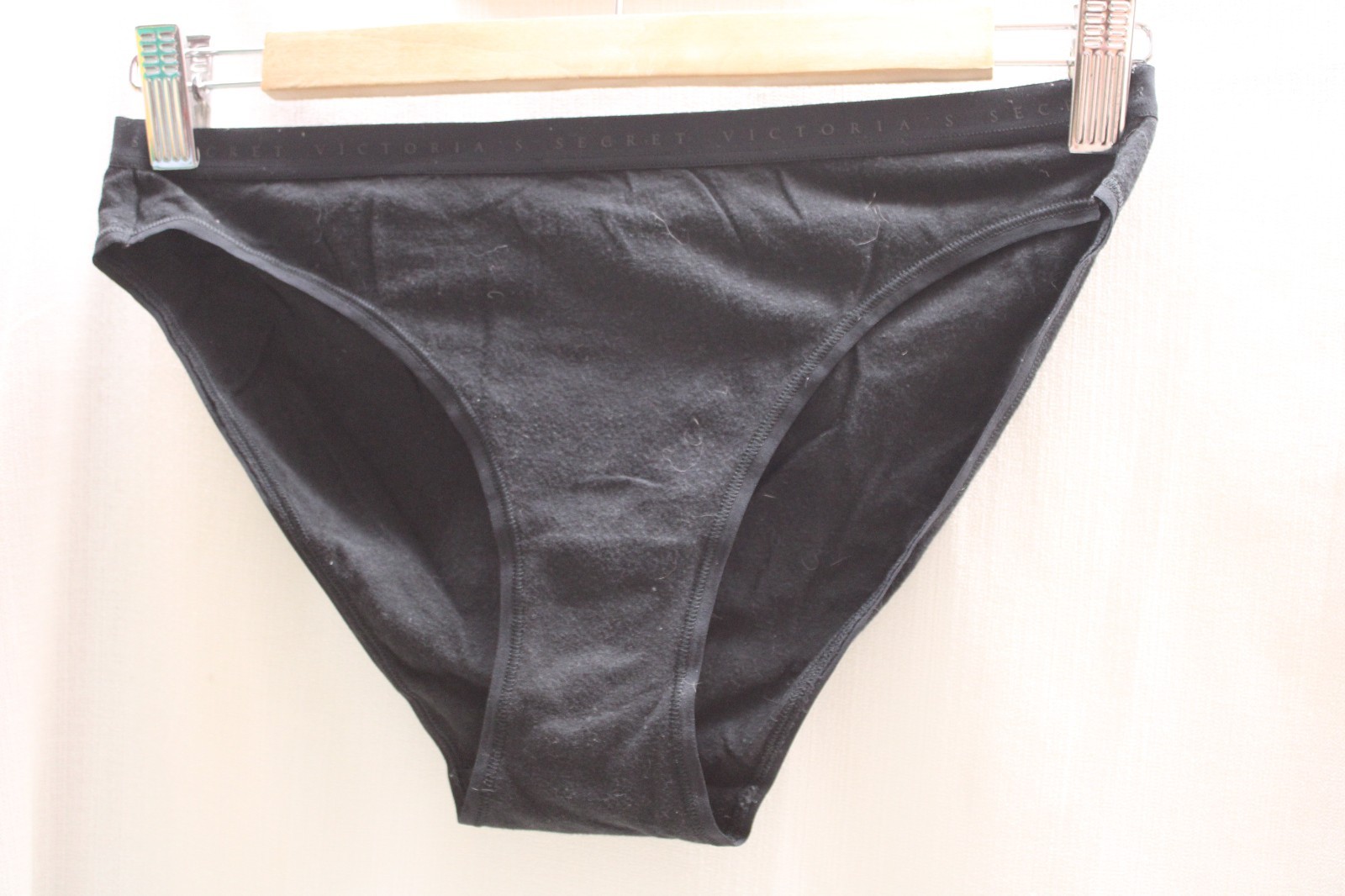 Victoria’s Secret hi-cut brief panties black cotton elastane L