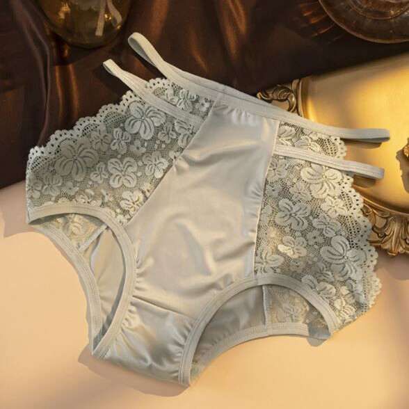 1/6 Pack Lot Womens High Waist Lace Satin Panties Lingeries Vintage Underwear