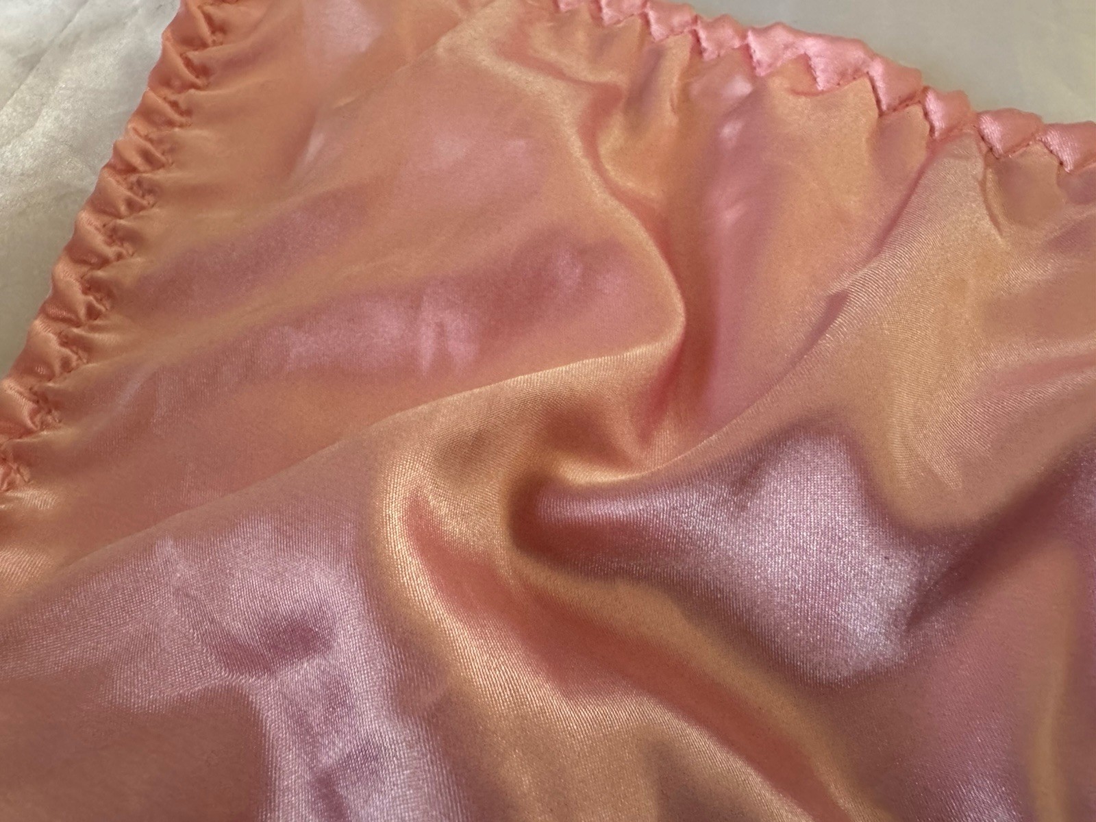 Baby Pink Polyester Satin String Bikini Panties Sz Small