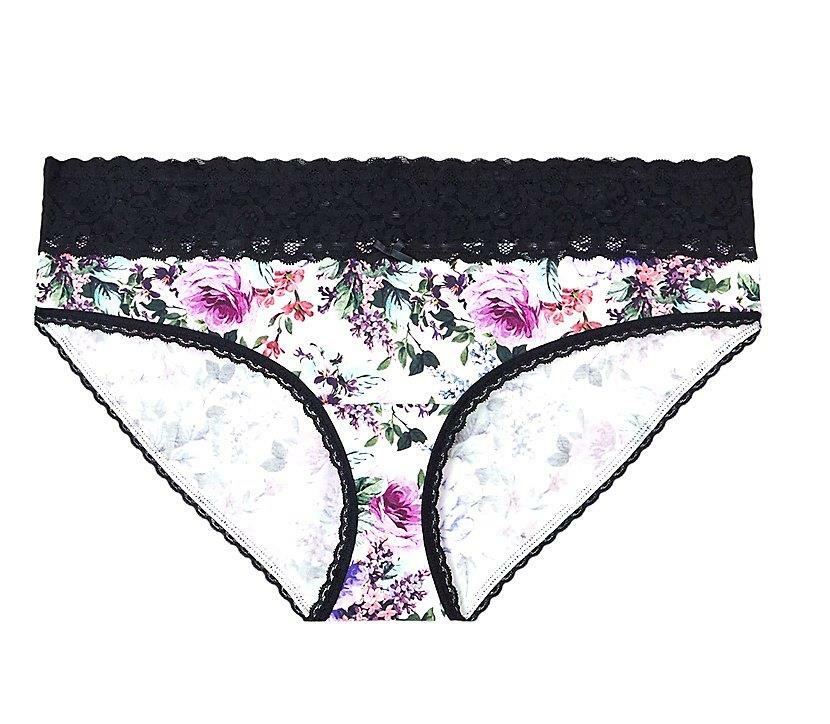 Torrid 0 (Size 0X) White Floral Flower Garden Wide Lace Cotton Hipster Panties