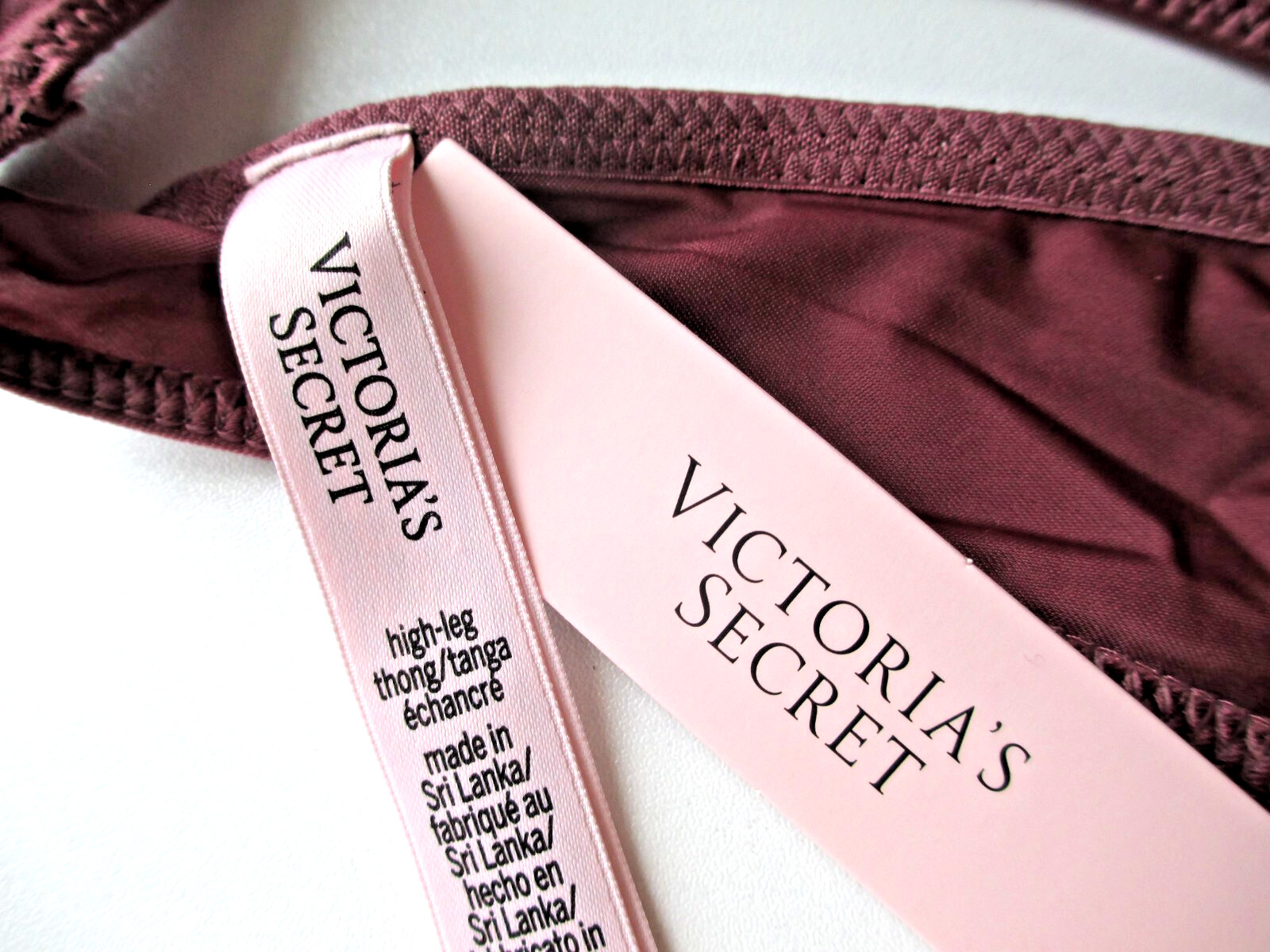 VICTORIA’S SECRET VERY SEXY High Leg Strappy Back Thong Panty Mauve Purple Vapor