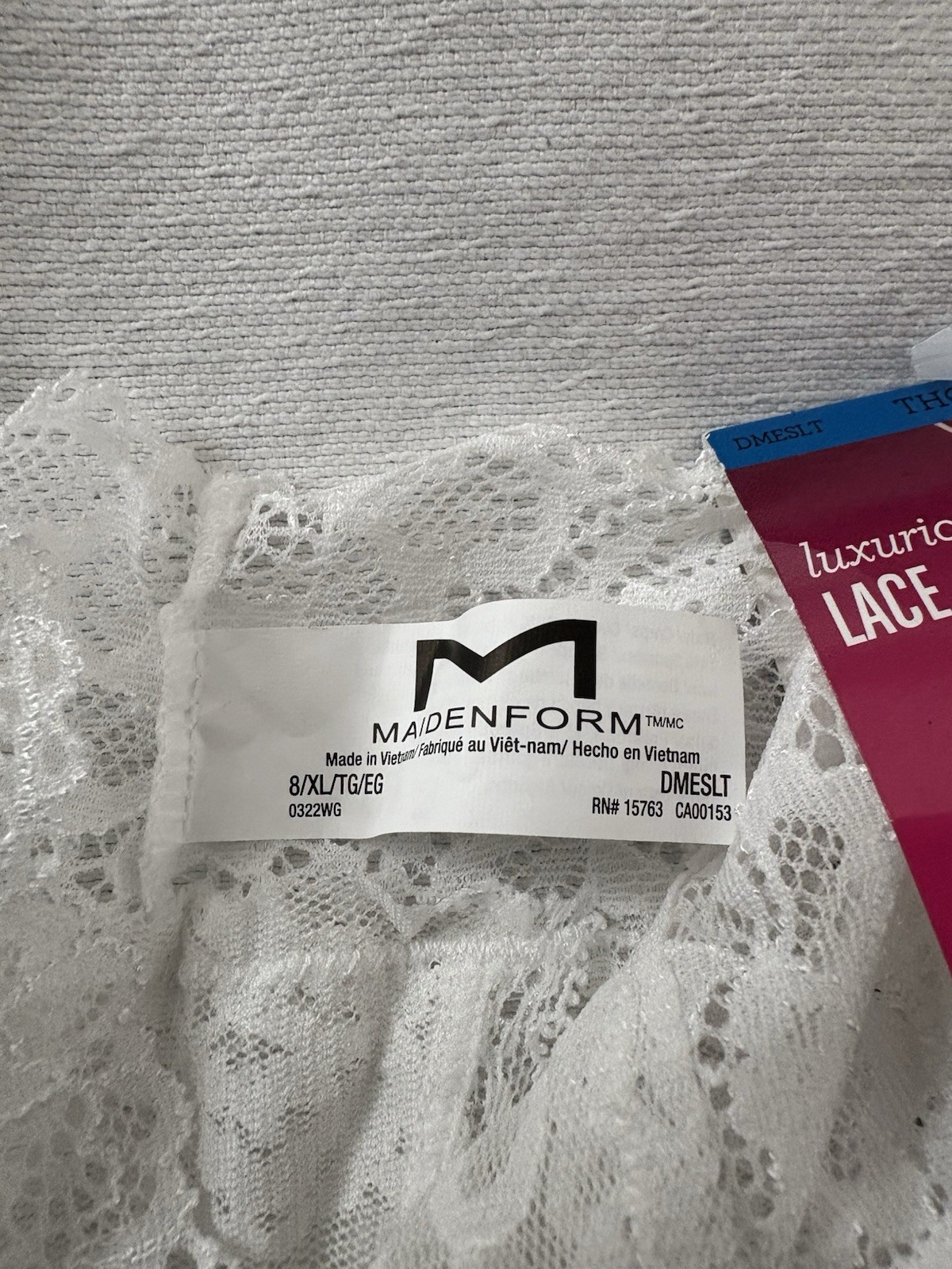 NEW Maidenform Luxurious Lace Thong Xlarge 8 MultiColor DMESLT 2 Pair Panties