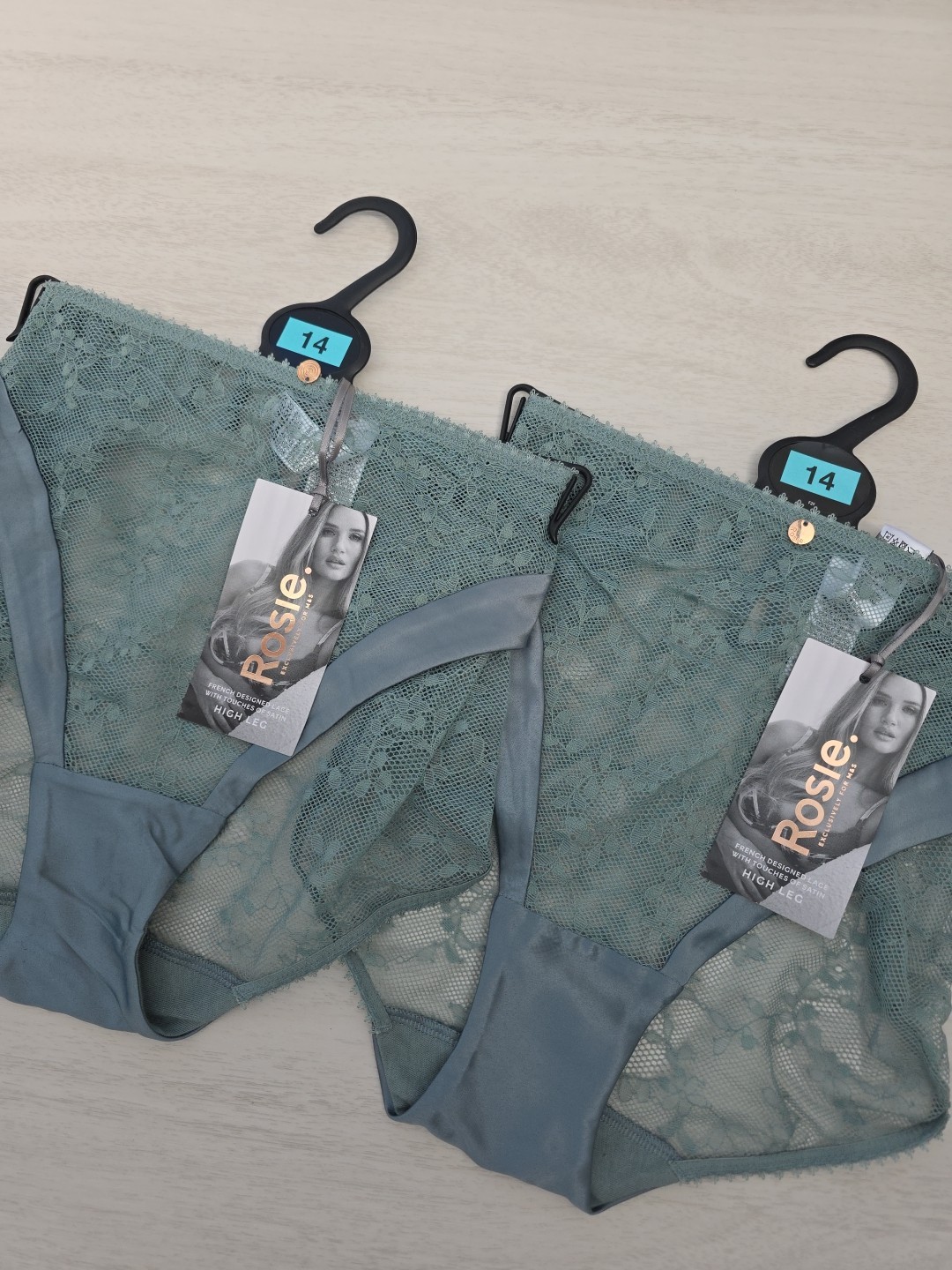 Ladies M&S Rosie Collection Dark Sage High Leg Knickers Size 14 NWT (2)