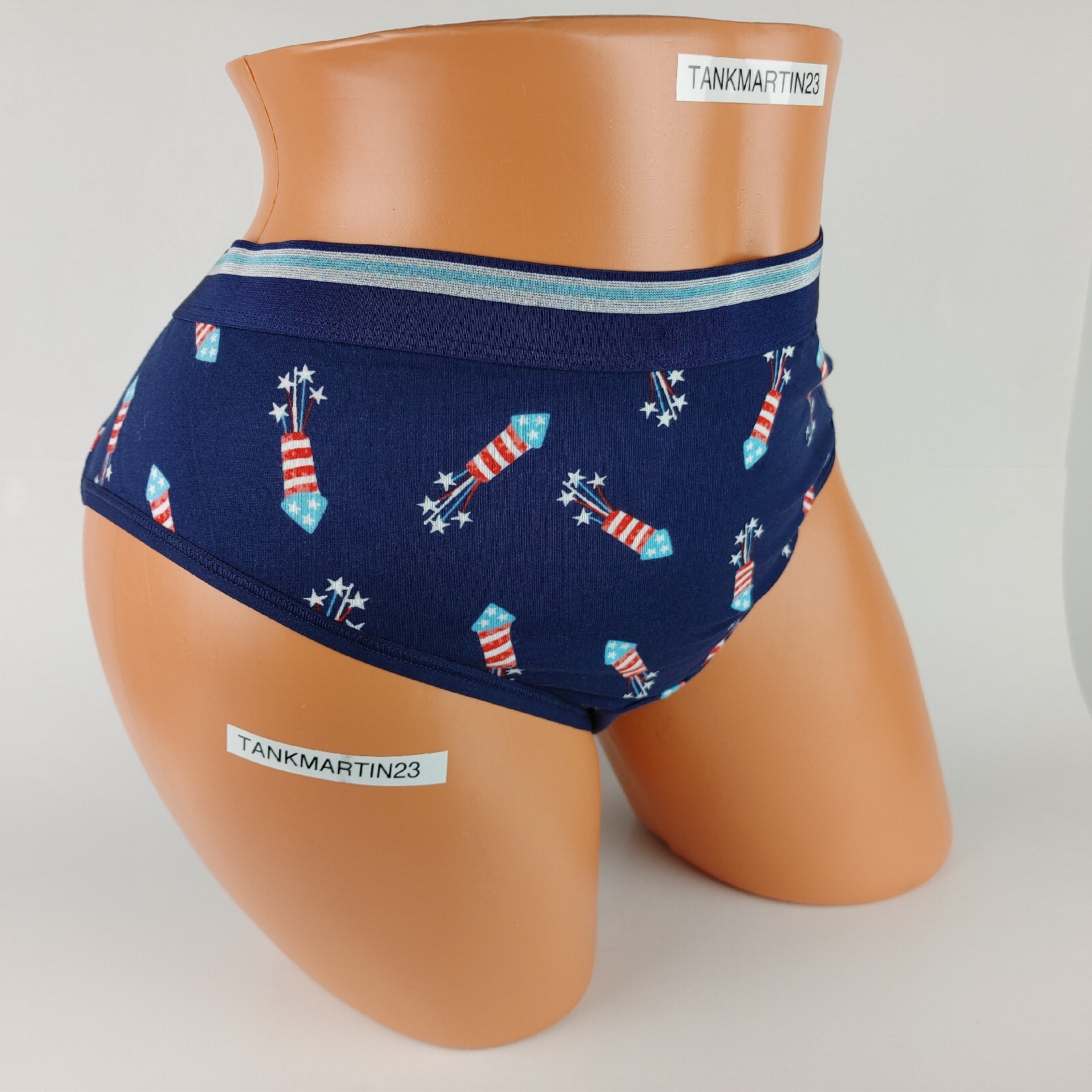 LANE BRYANT CACIQUE PLUS 18/20 COTTON HIPSTER PANTY RED WHITE BLUE FIREWORKS 4th