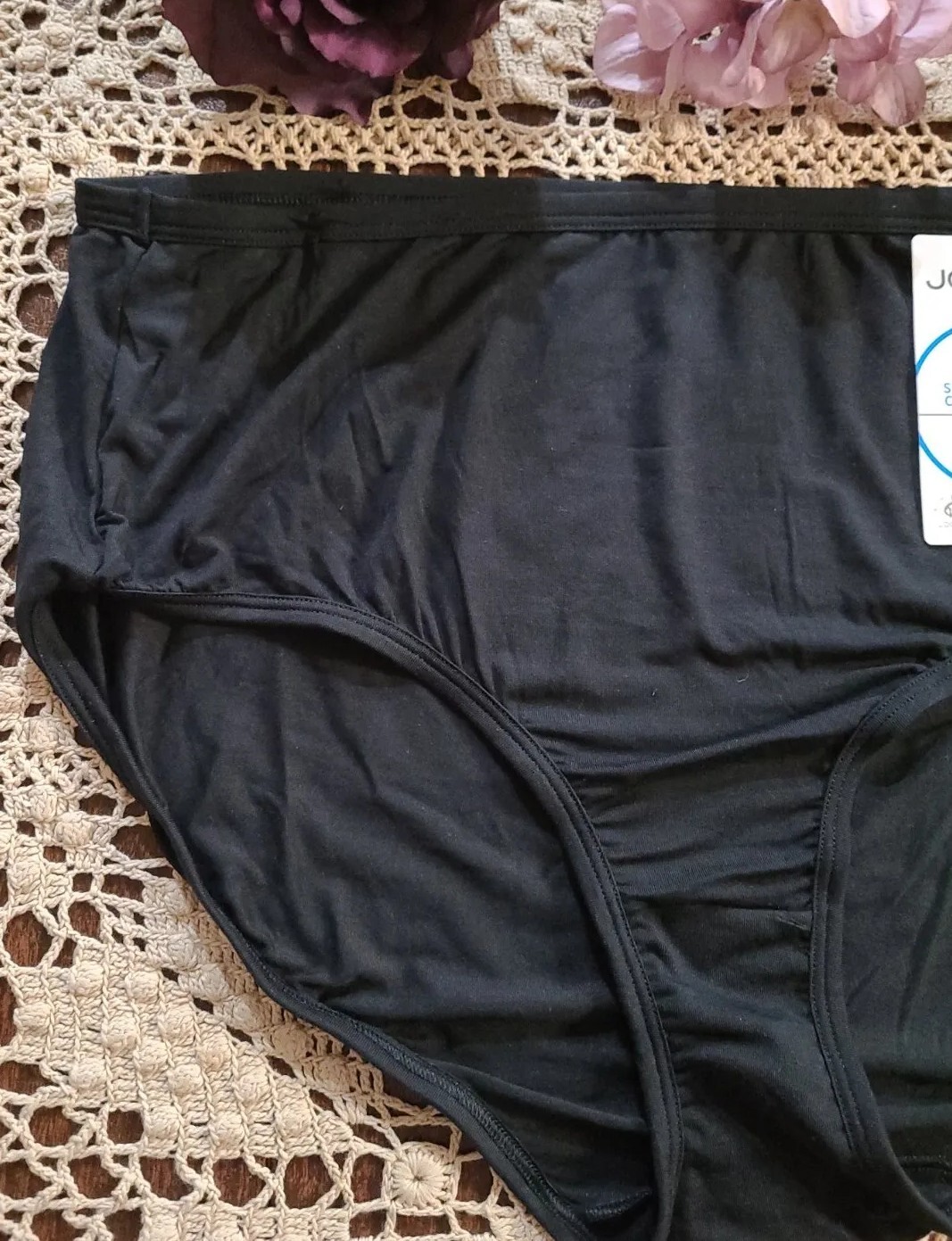 JOCKEY LOGO 9/2XL SUPERSOFT Comfy Black Brief Panty- 2161 ~NWT