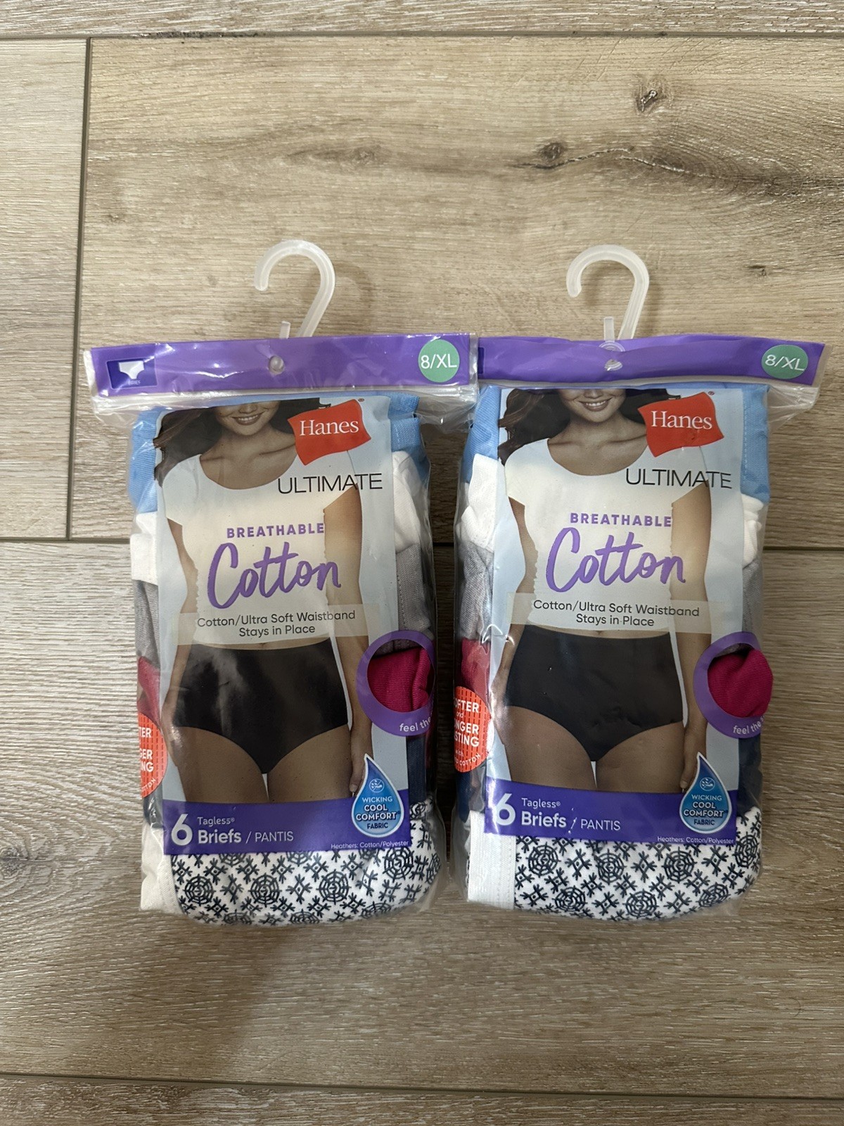 Hanes Ultimate Breathable Cotton Tagless Briefs Size 8/XL Ultrasoft Waistband