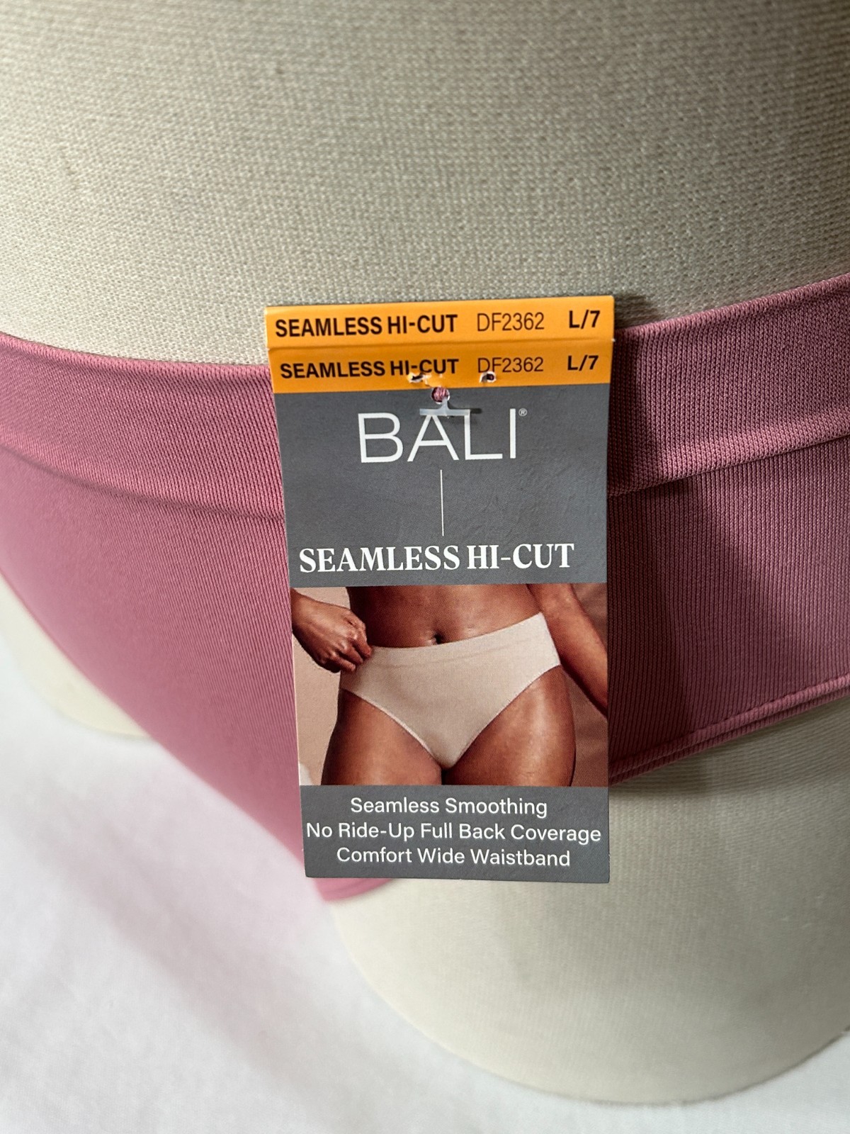 Bali Underwear L-7 Hi Cut One Smooth All Around Smoothing Panty Mauve DF2362