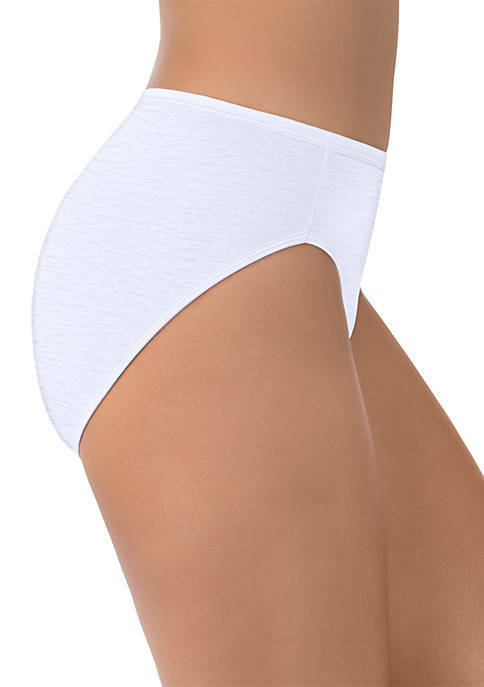 Vanity Fair Body Shine Illumination Star White Hi-Cut Brief Plus Size 10/3XL
