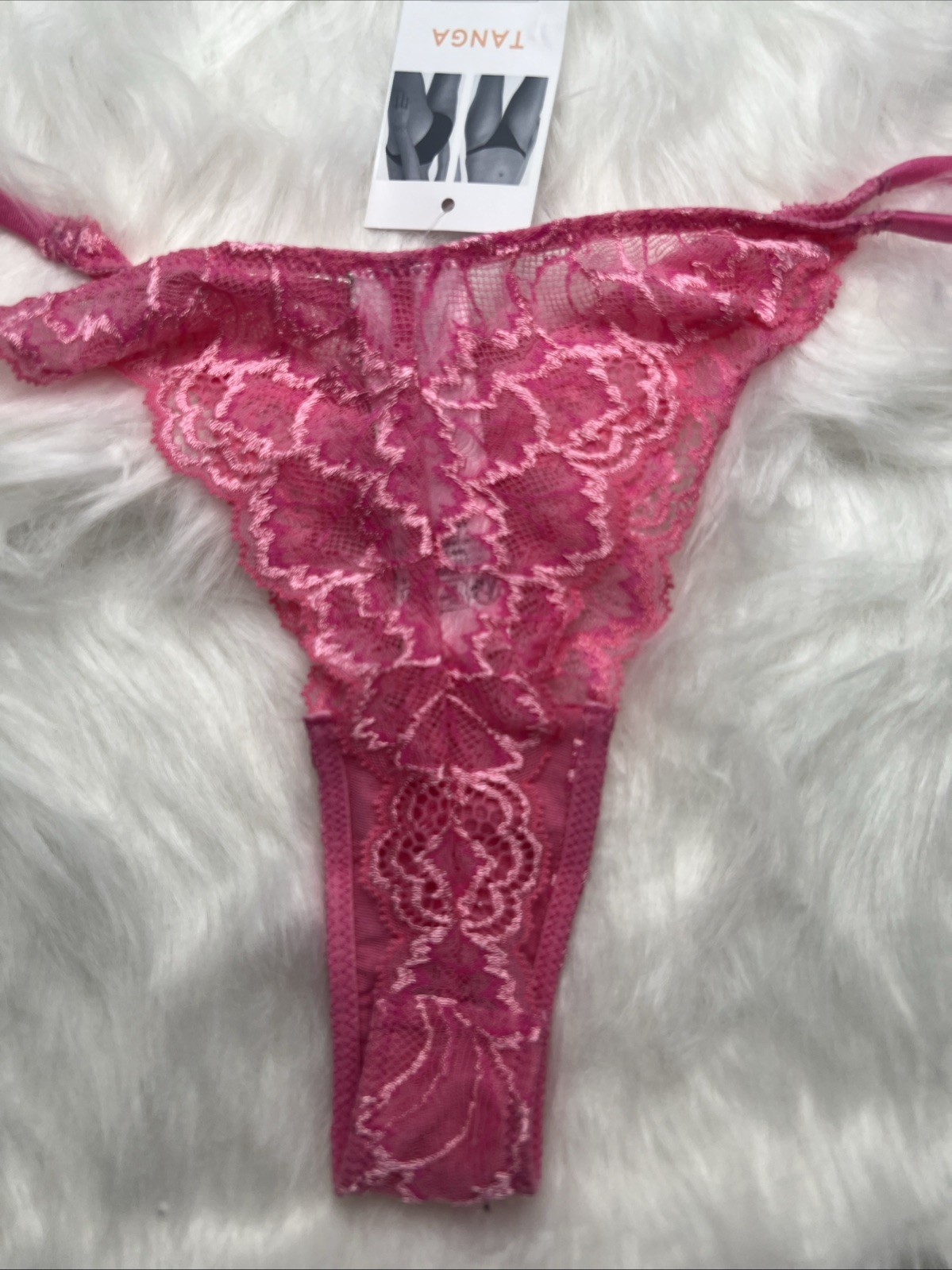 NEXT – TANGA FLORAL LACE KNICKERS – E98-668 – SIZE UK 08 – PINK