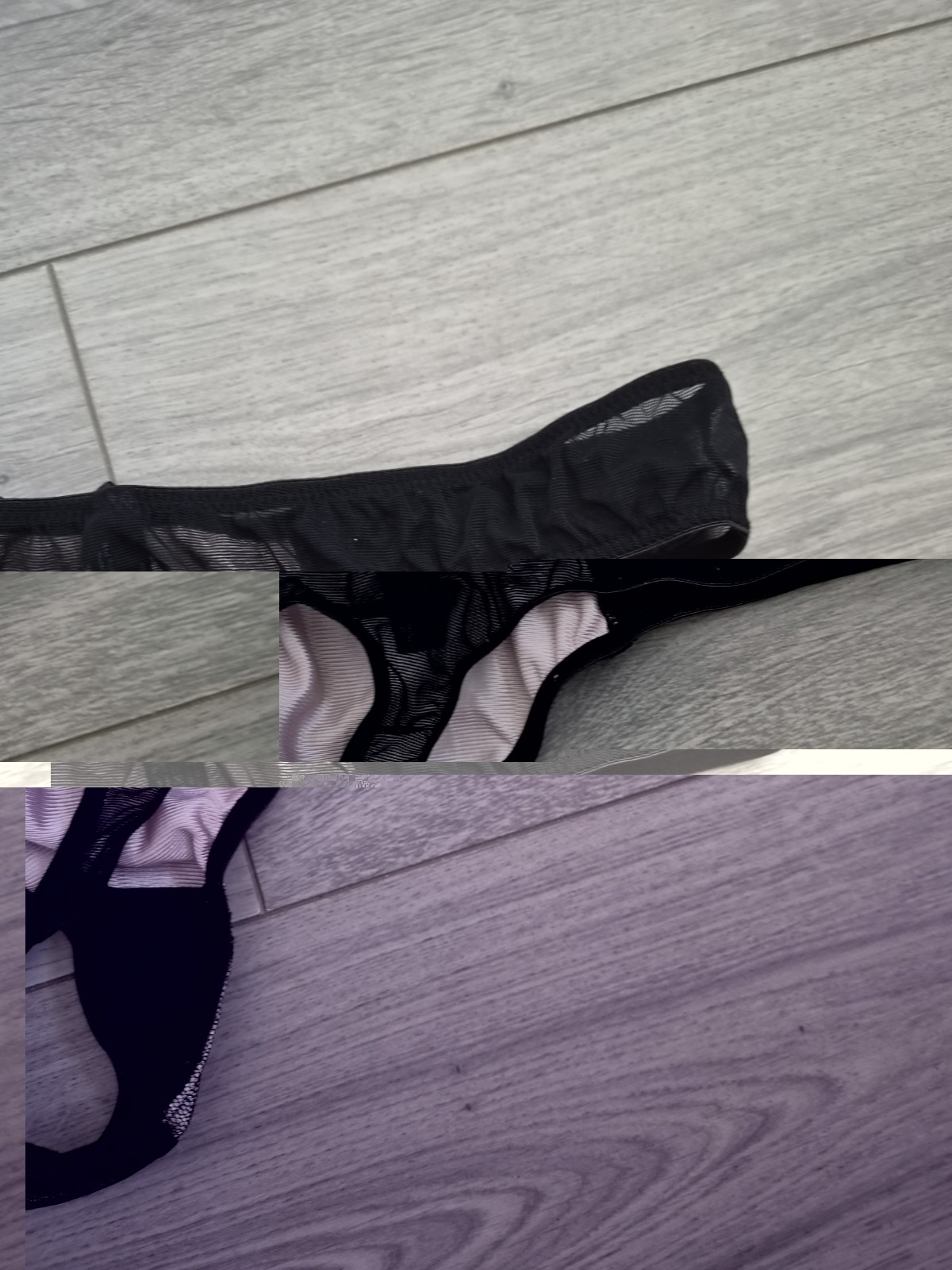 BNWOT Ann Summers Black & Nude Lace Overlay Thong Size 10-14