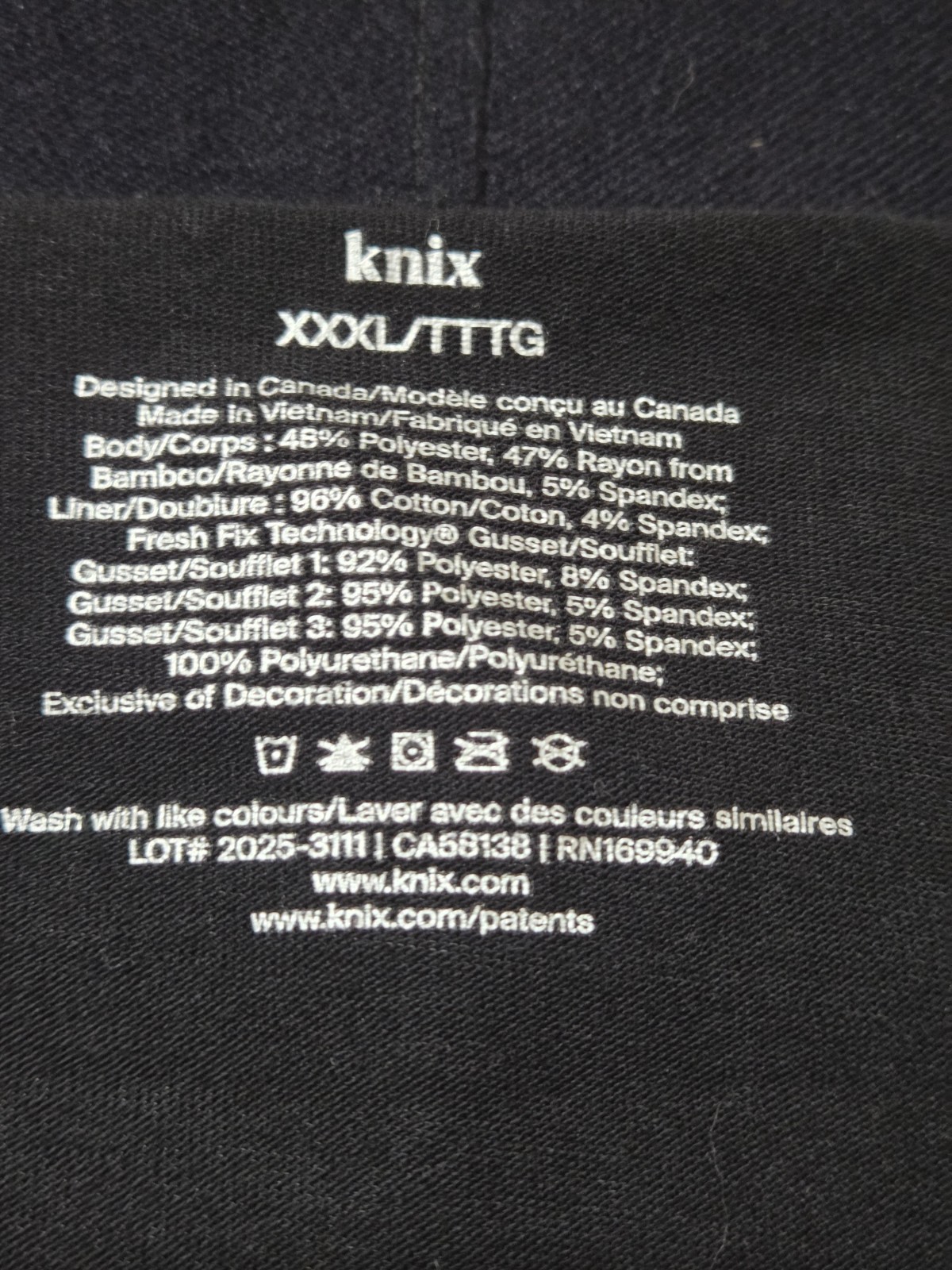 NWT Knix Super Leakproof Dream Boxer 3XL Black Period Underwear Absorbent C8.1