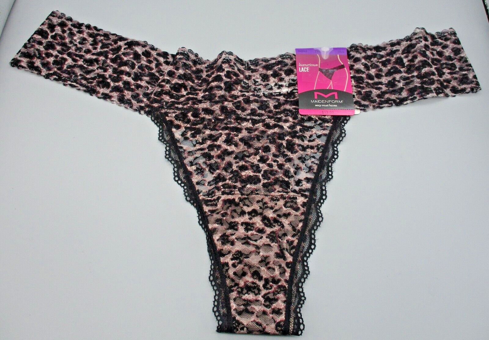 MAIDENFORM~2XL 9~DMESLT~Animal Print Sexy Must Haves Floral Lace Thong