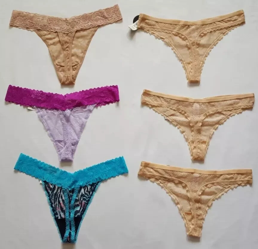 No Boundaries Allover Lace Thong Panties Size XXL(19) Multicolor (LOT OF 6)