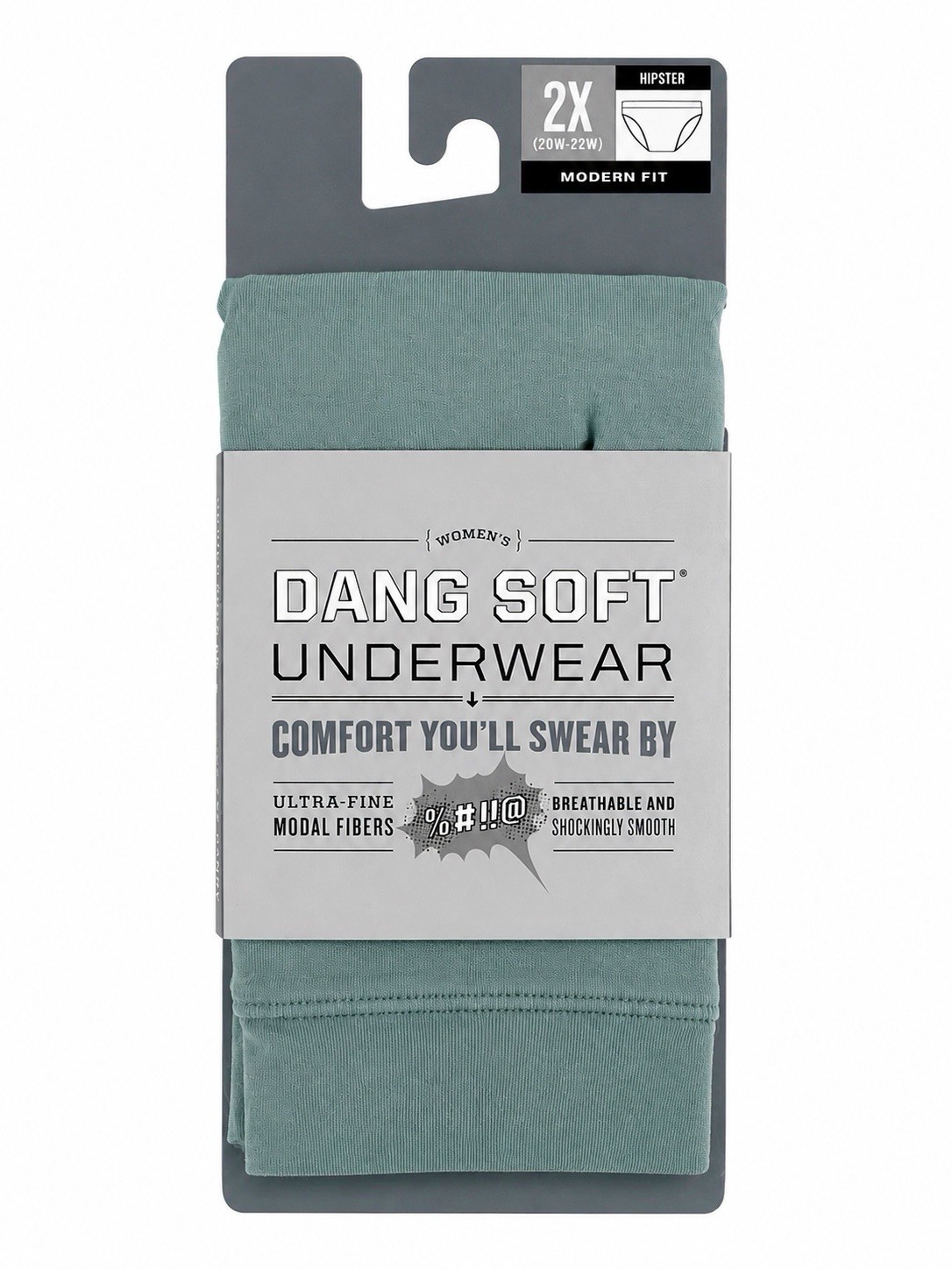 Duluth Women’s Dang Soft Underwear Modern Fit Hipster/Blue Green ~ Size 2X ~ New