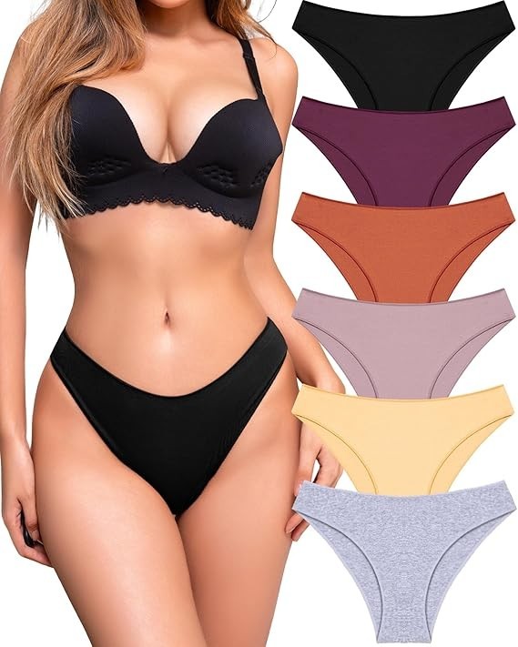 6 Pack Women’s Underwear Seamless Hipster Bikini Panties Sexy No Show – S