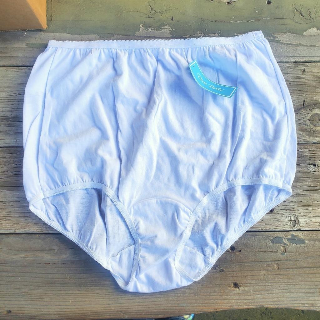 9/2XL Dixie Belle Womens White Cotton Brief Panty Style 410