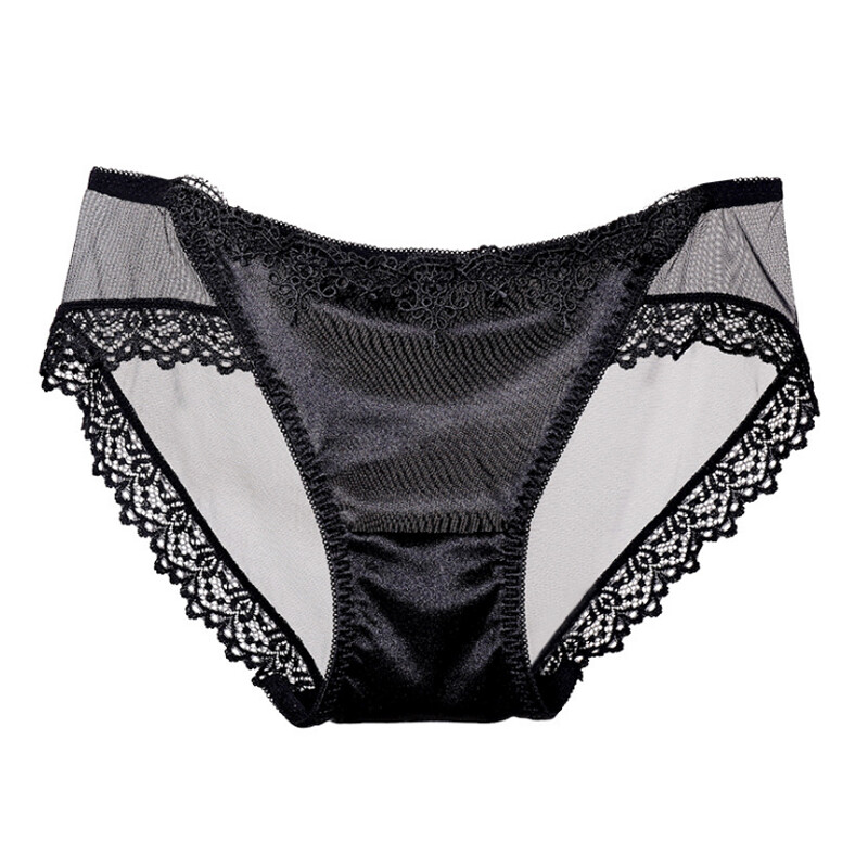 1/6 Pack Lot Women Sexy Satin Lace Panties Briefs Sheer Seamless Underwear Panty
