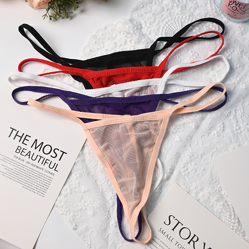 5 Packs Lot Sexy Womens Sheer Panties Thongs G string See Through Cheeky Briefs