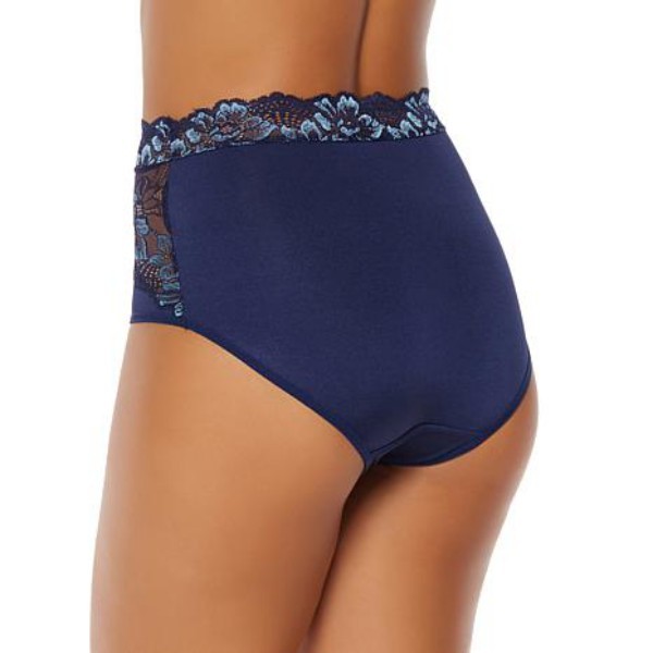 Rhonda Shear Black Lace Inset Seamless Lt Control Brief Panties S New