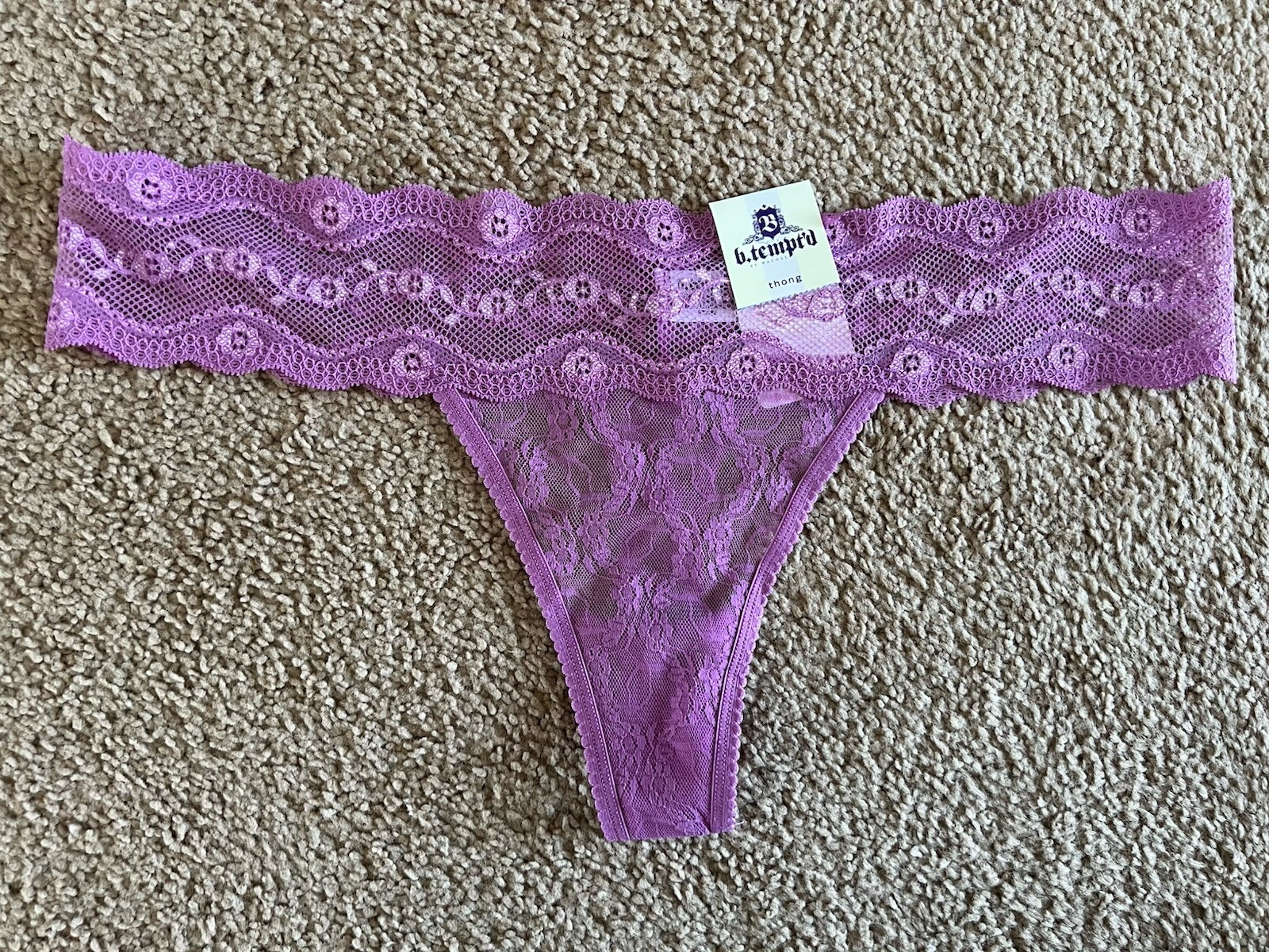 Purple Lace Thong – bTempted XL
