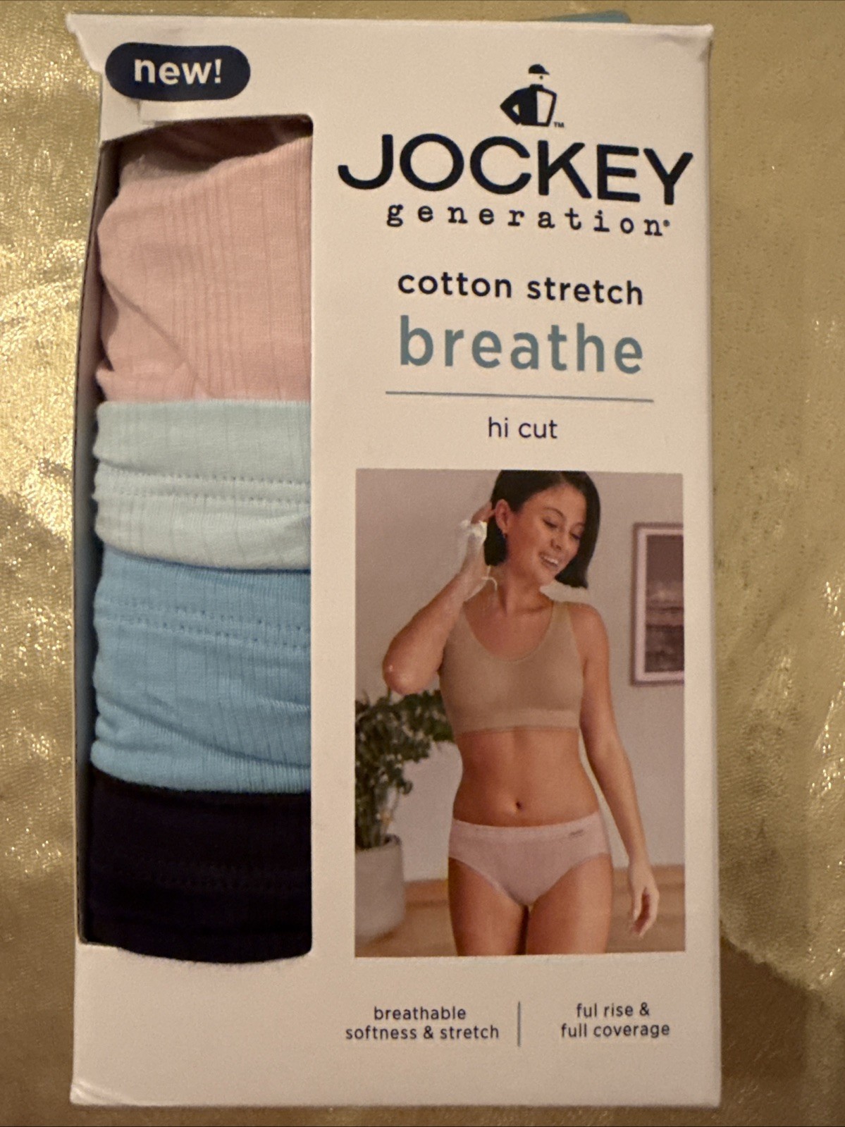 NWT Jockey 4 Pack Soft Cotton Stretch Full Coverage Hi-Cut Panties Size XXL