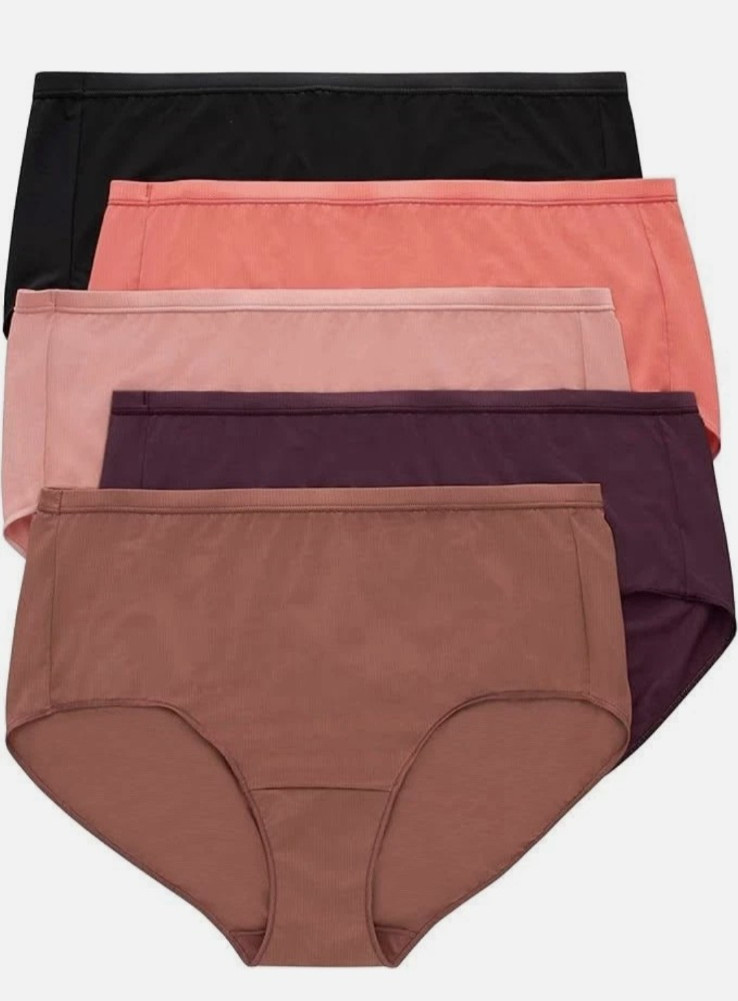 Hanes Just My Size Womens Breathable Mesh Brief Underwear 5 pk Sz 1X 2X 3X 4X 6X