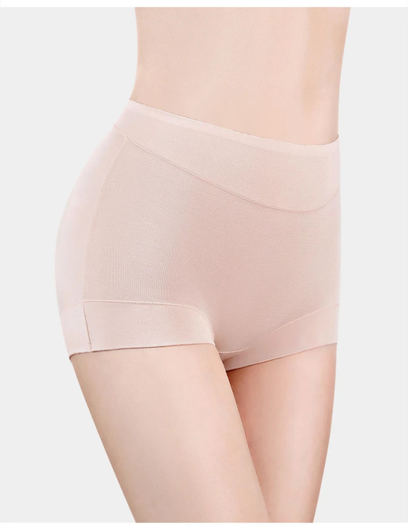 1pc High Rise Panties Pure Cotton Solid Color Boxer Shorts Plus Size Underwear