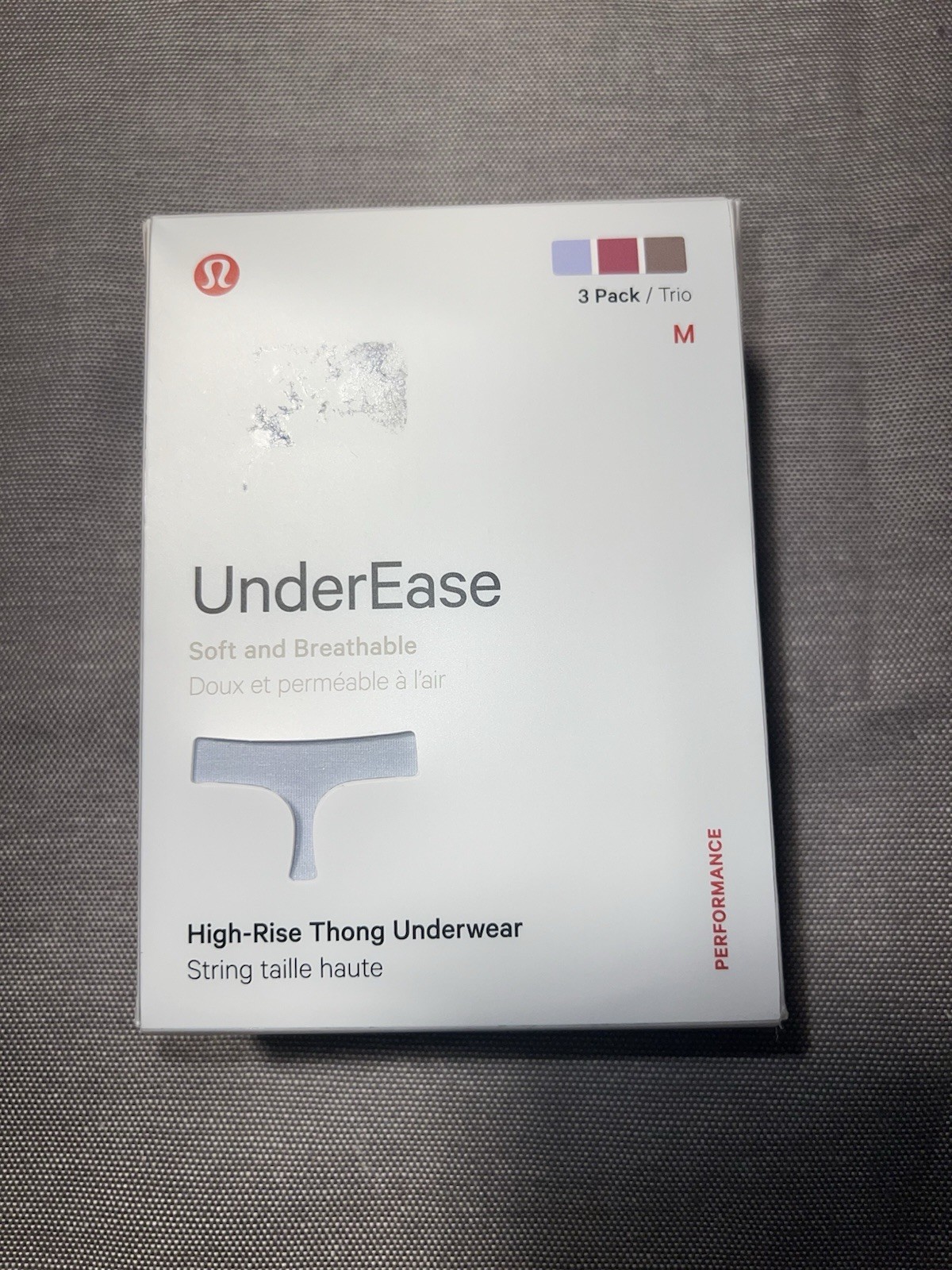 Lululemon Women’s Underease High-Rise Thong 3pk Size Medium, STRH/ DCOP/SHOK