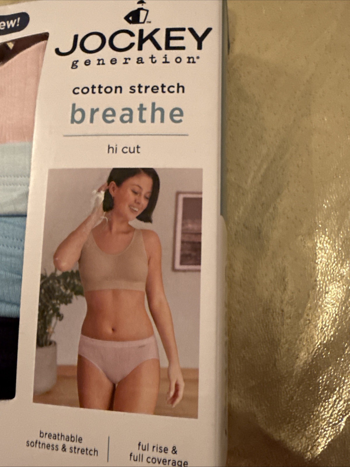 NWT Jockey 4 Pack Soft Cotton Stretch Full Coverage Hi-Cut Panties Size XXL