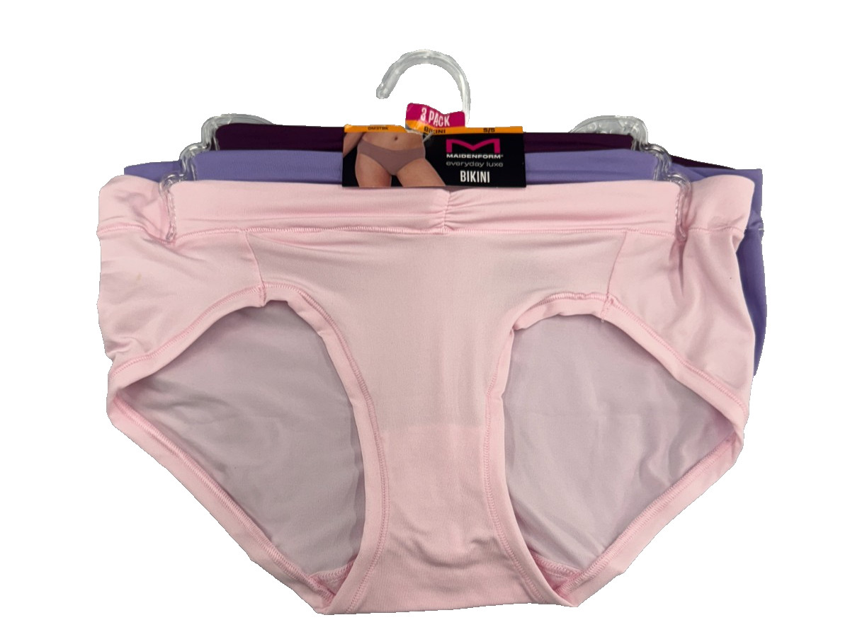 NEW 3 Pack Maidenform Everyday Luxe Bikini Panties S/5 Multi-Color DM3TBK