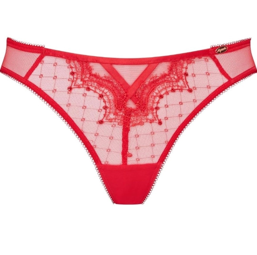 Gossard VIP Audacious Brazilian Mid Rise Sheer Brazilian Briefs, Size XS