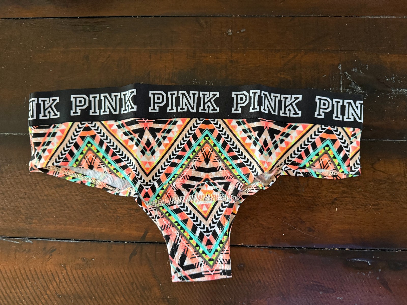 Victoria’s Secret Pink Cheekster Low Rise Panty, Aztec Sz Med
