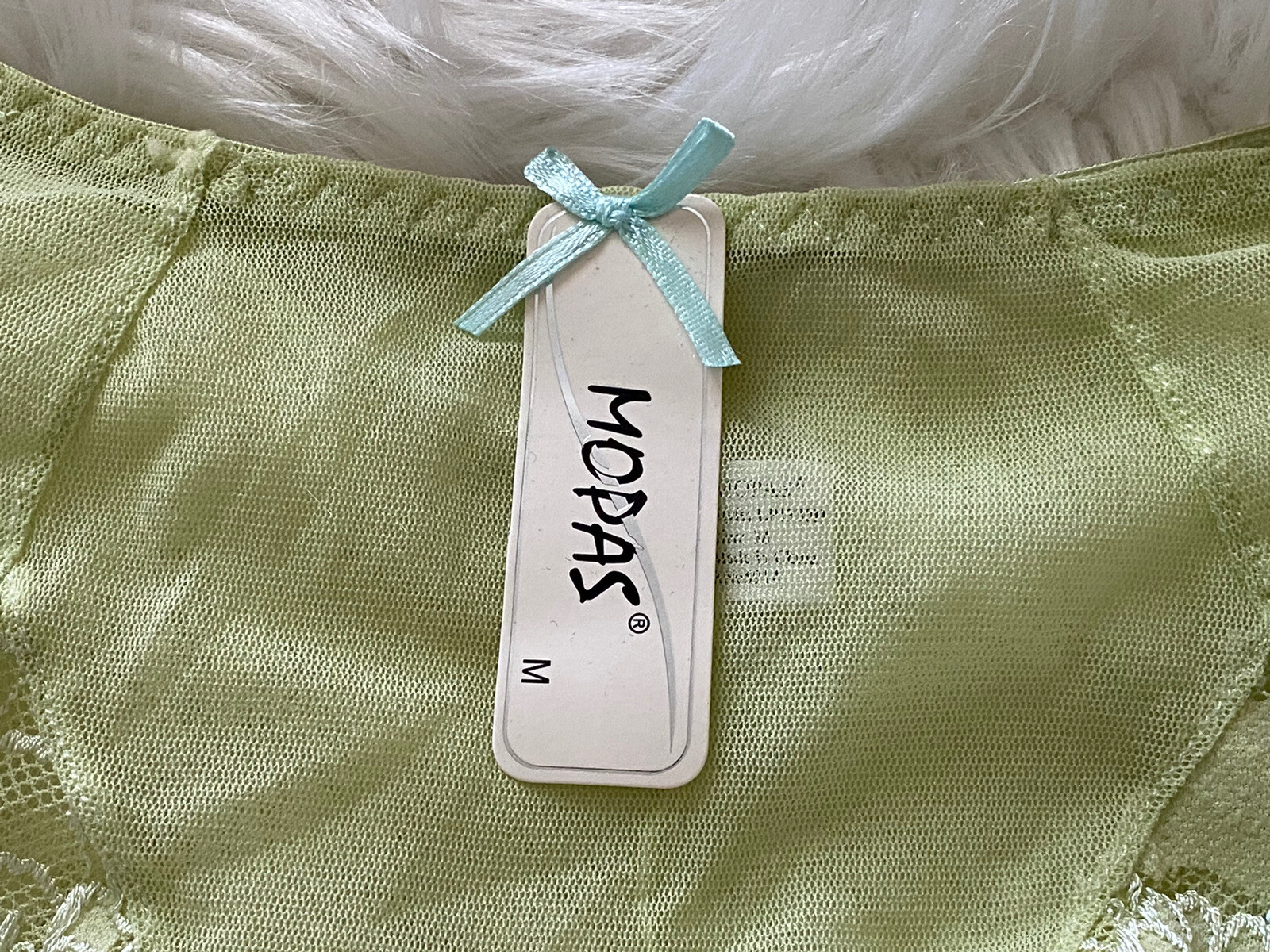 Moose Sheer Panties with Blue Bows Size M