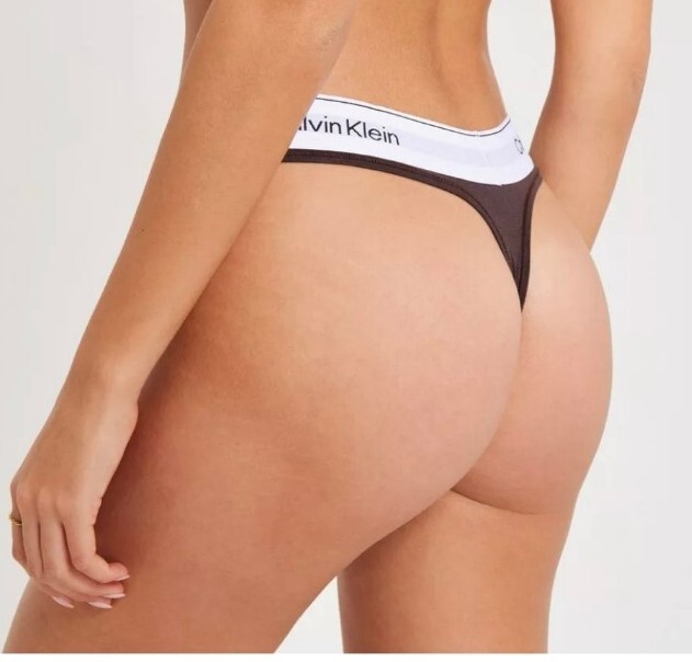 NWT~Calvin Klein Women’s Size 1X MODERN COTTON Natural Brown THONG QF7046-021