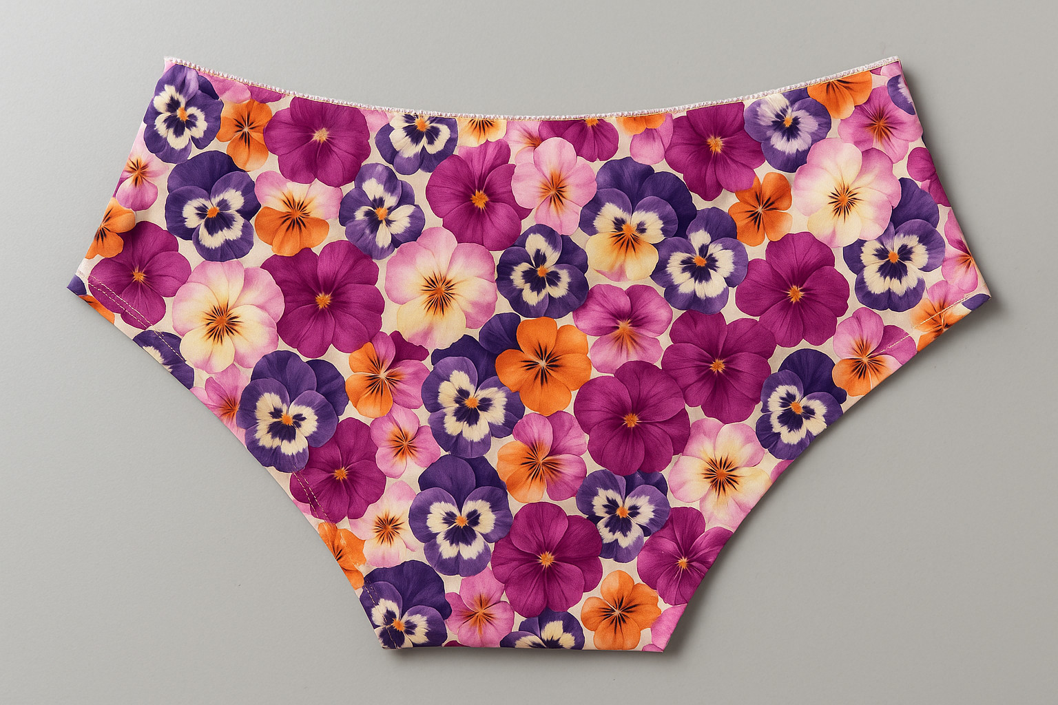 E et D s60012 Floral Print Bikini Briefs Seamless Soft Stretch Mid Rise Colorful