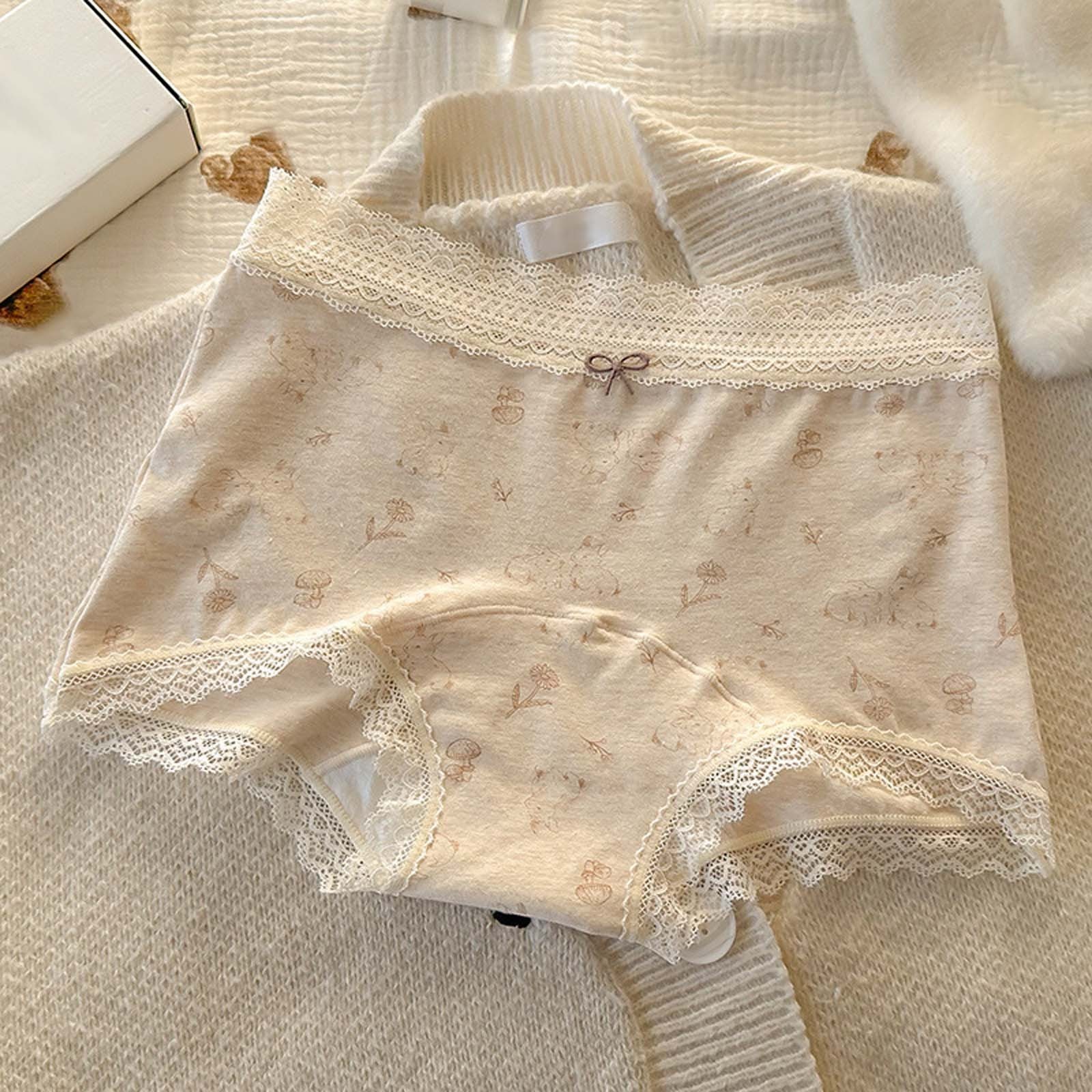 Womens Small Floral Lace Mid Rise Plus Size Panties 10A Antibacterial Extended
