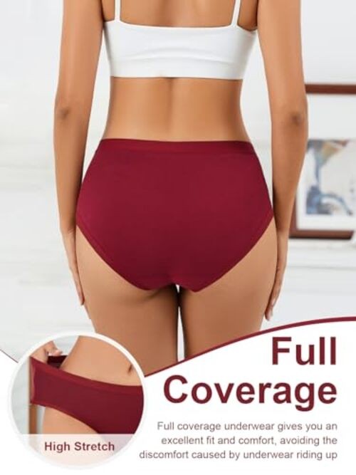 Women’s Cotton Underwear Full Coverage Soft Briefs Medium 6 Color Packs