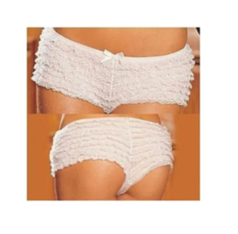 Shirley of Hollywood IS-6009 Sexy, Lacy Boy Short, Black, White, OS