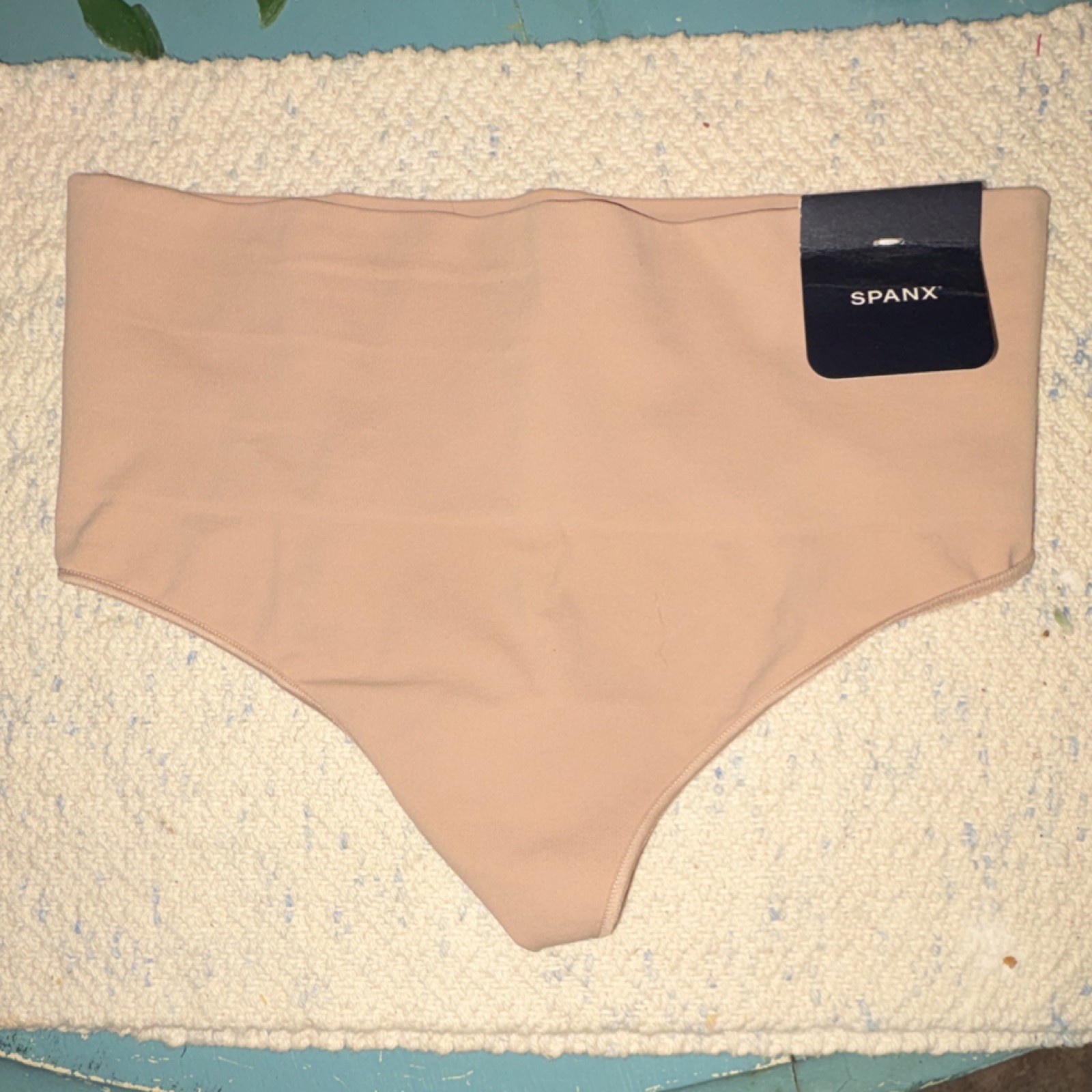 SPANX Ecocare Thong Panties Seamless Breathable M Beige 40048R